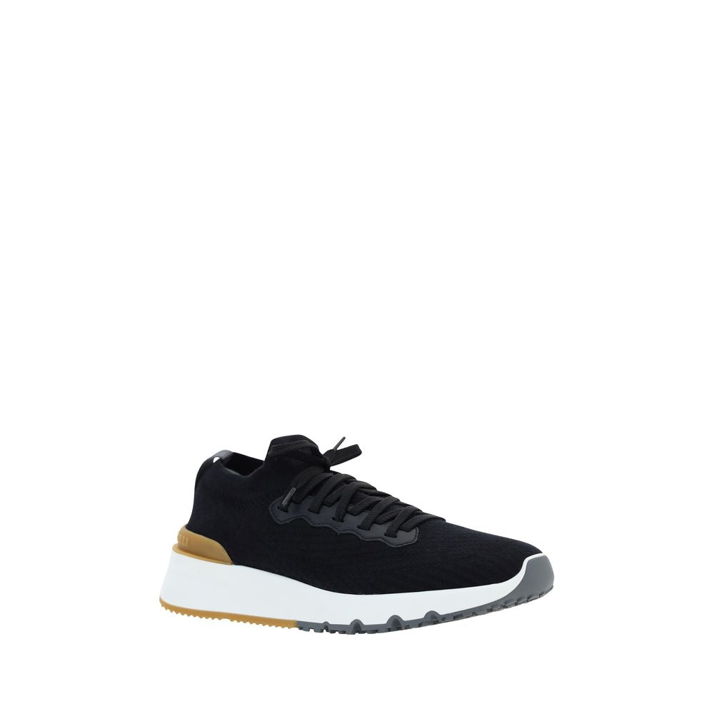 Brunello Cucinelli Black Cotton Athletic Men's Sneakers