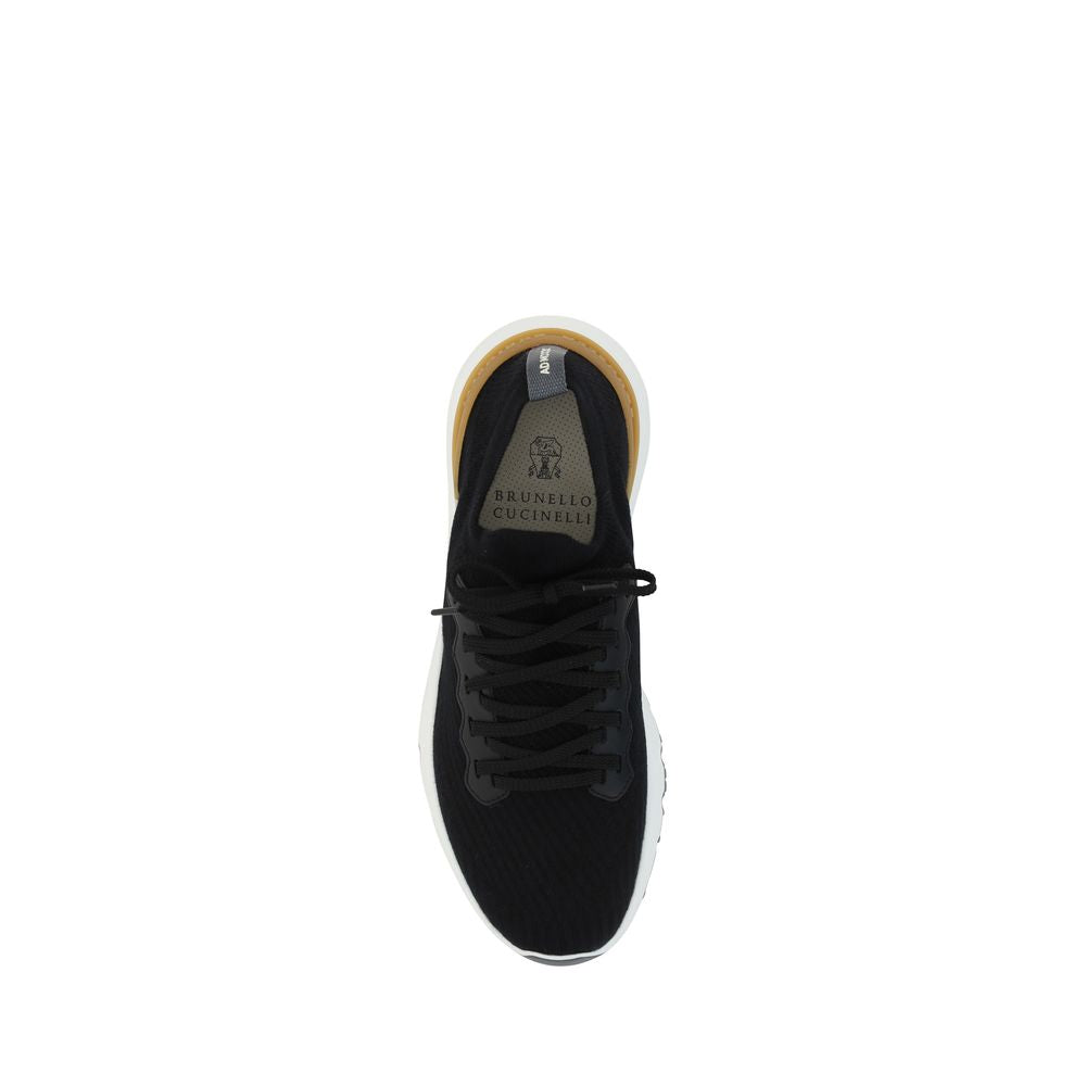 Brunello Cucinelli Black Cotton Athletic Men's Sneakers