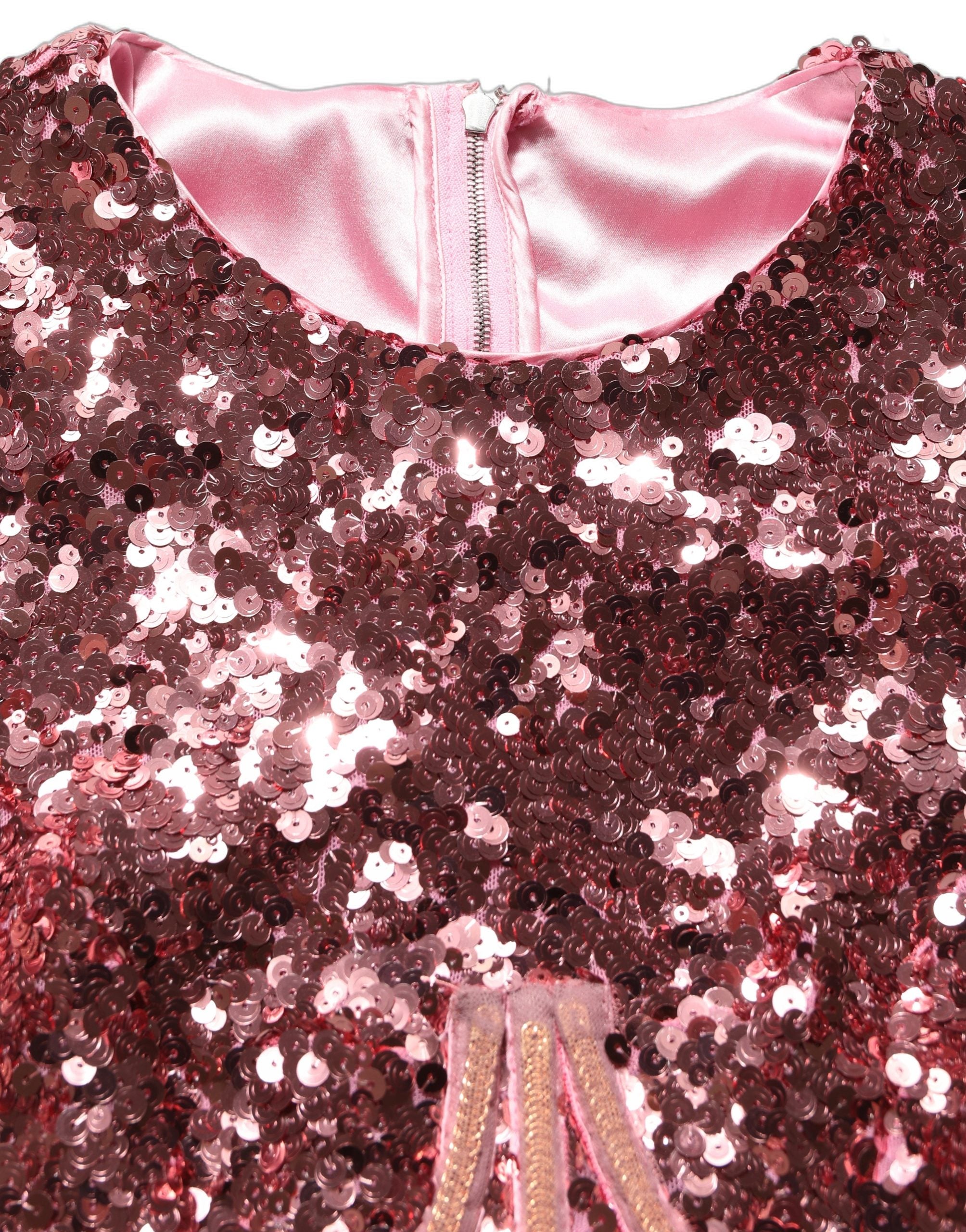 Dolce & Gabbana Pink Long Sequined Corset Detailing Gown Women's Dress