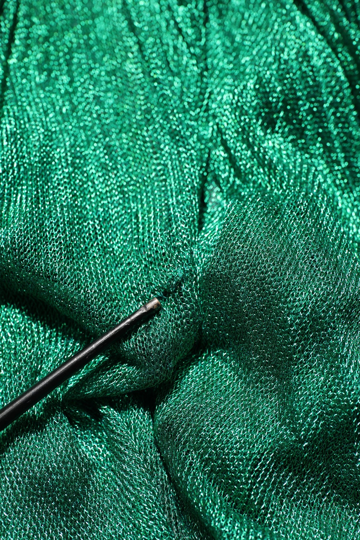 Dolce & Gabbana Metallic Green Sleeveless Plissé Gown Women's Dress (Pre-Owned)