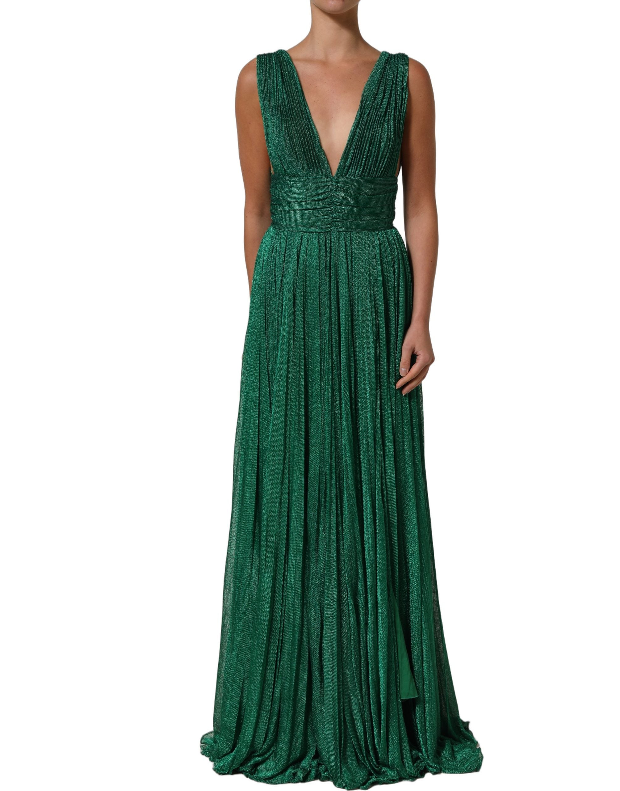 plisse dress green Dolce & Gabbana Dresses Hidden zipper/clasp at side Size:X-large Wave-SKU07 Celandine Beaded Maxi Dress