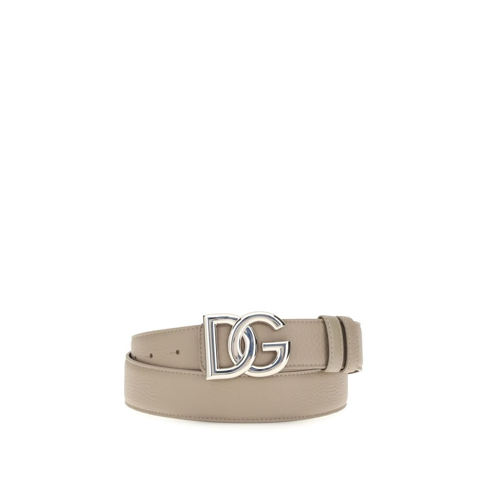 Dolce & Gabbana Gray Calf Leather Bos Taurus Regular Men's Belt