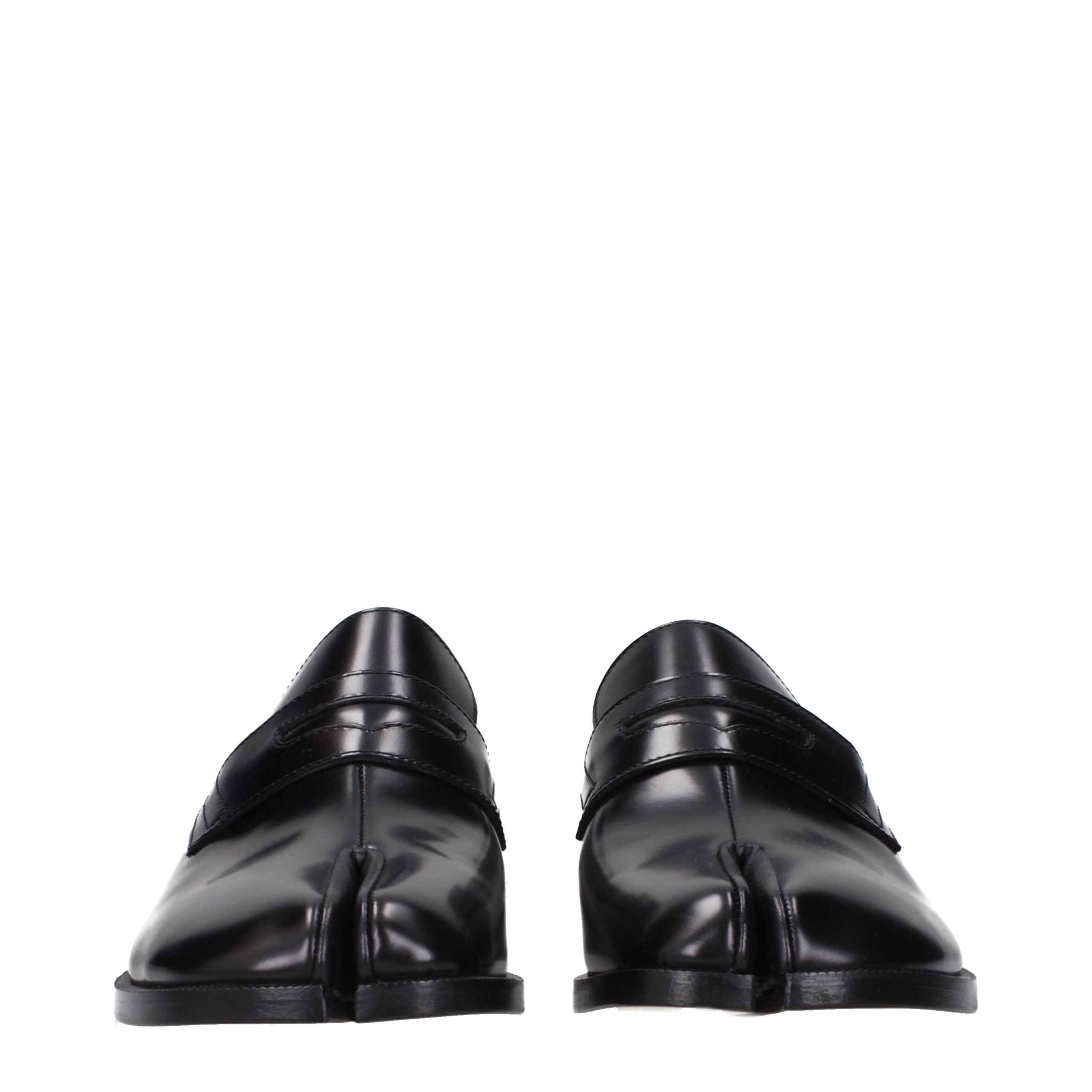 Maison Margiela Black Leather Slip-On Men's Loafers