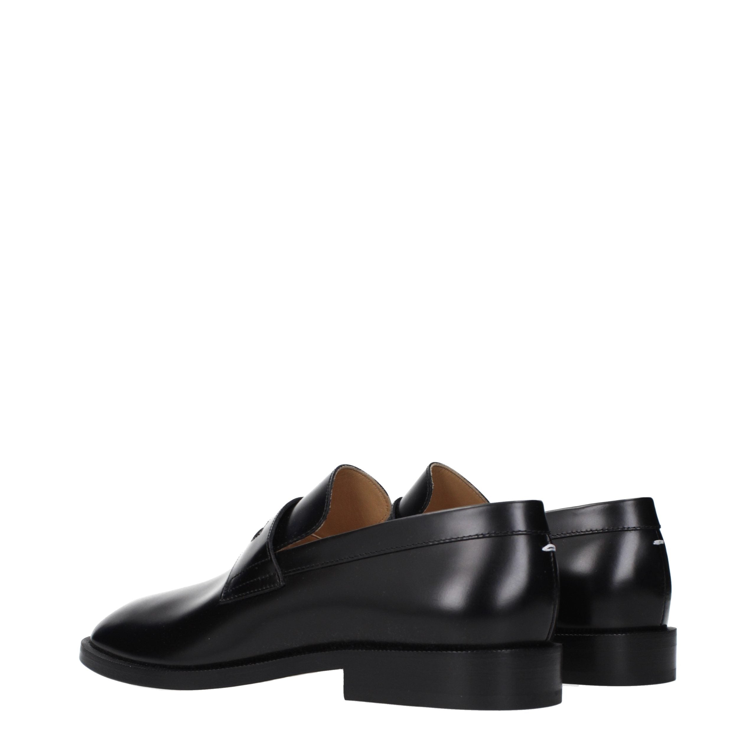 Maison Margiela Black Leather Slip-On Men's Loafers