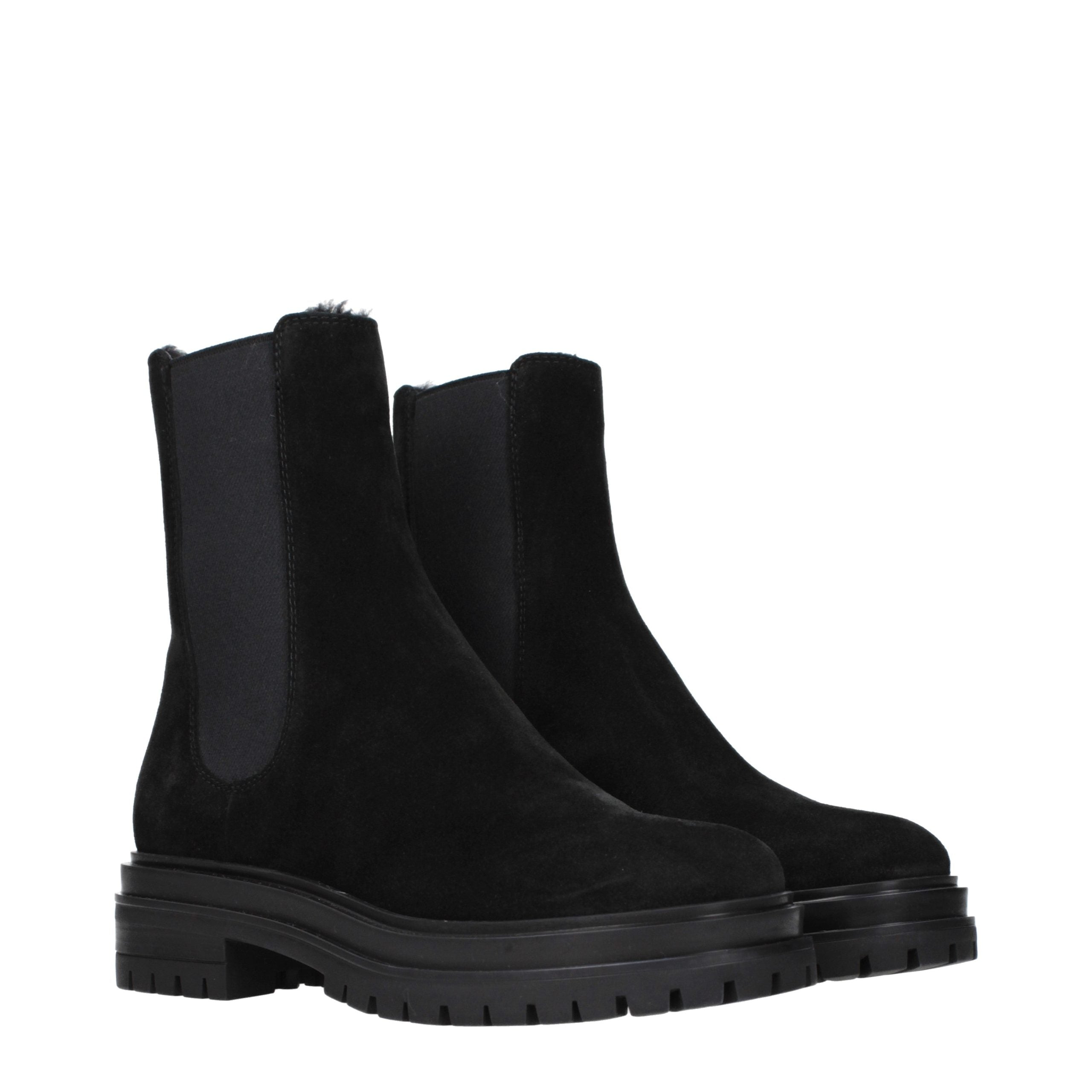 Gianvito Rossi Black Leather Ankle Women's Boots