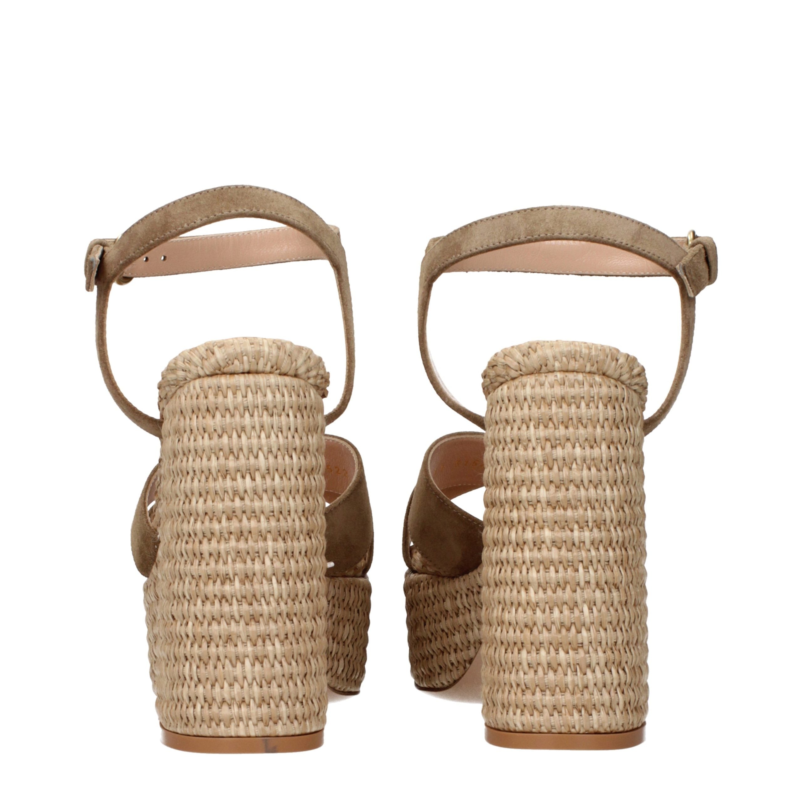 Gianvito Rossi Brown Leather Platform Women's Sandals