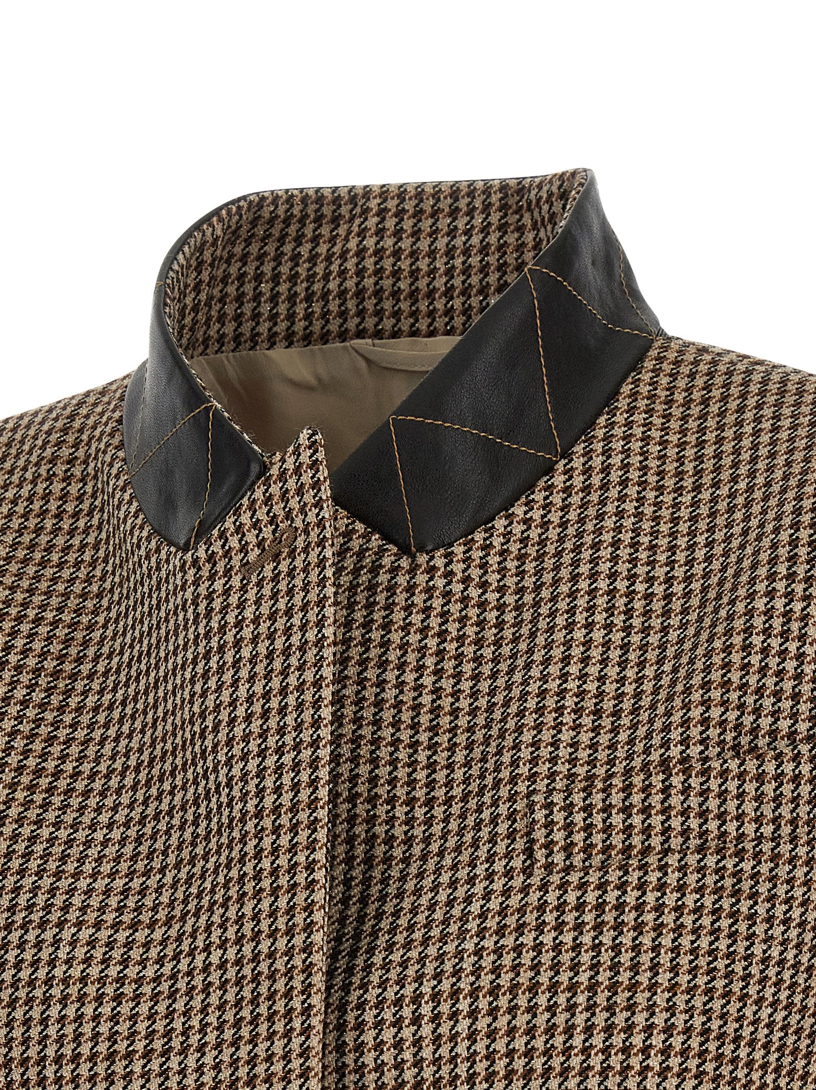 Brunello Cucinelli Beige Virgin Wool Sleeveless Women's Jacket