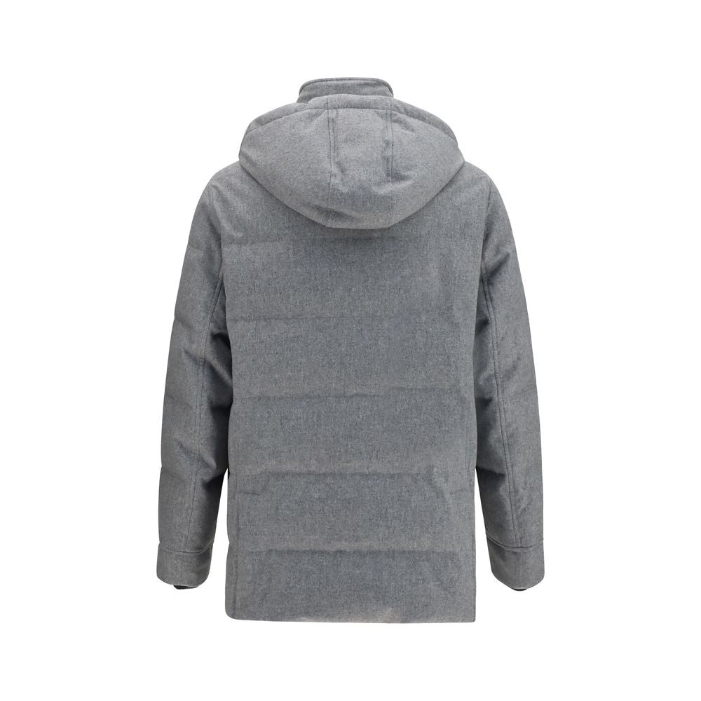 Brunello Cucinelli Gray Cashmere Full-Length Men's Jacket