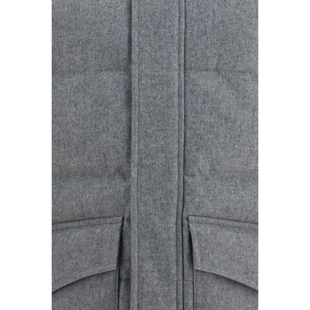 Brunello Cucinelli Gray Cashmere Full-Length Men's Jacket
