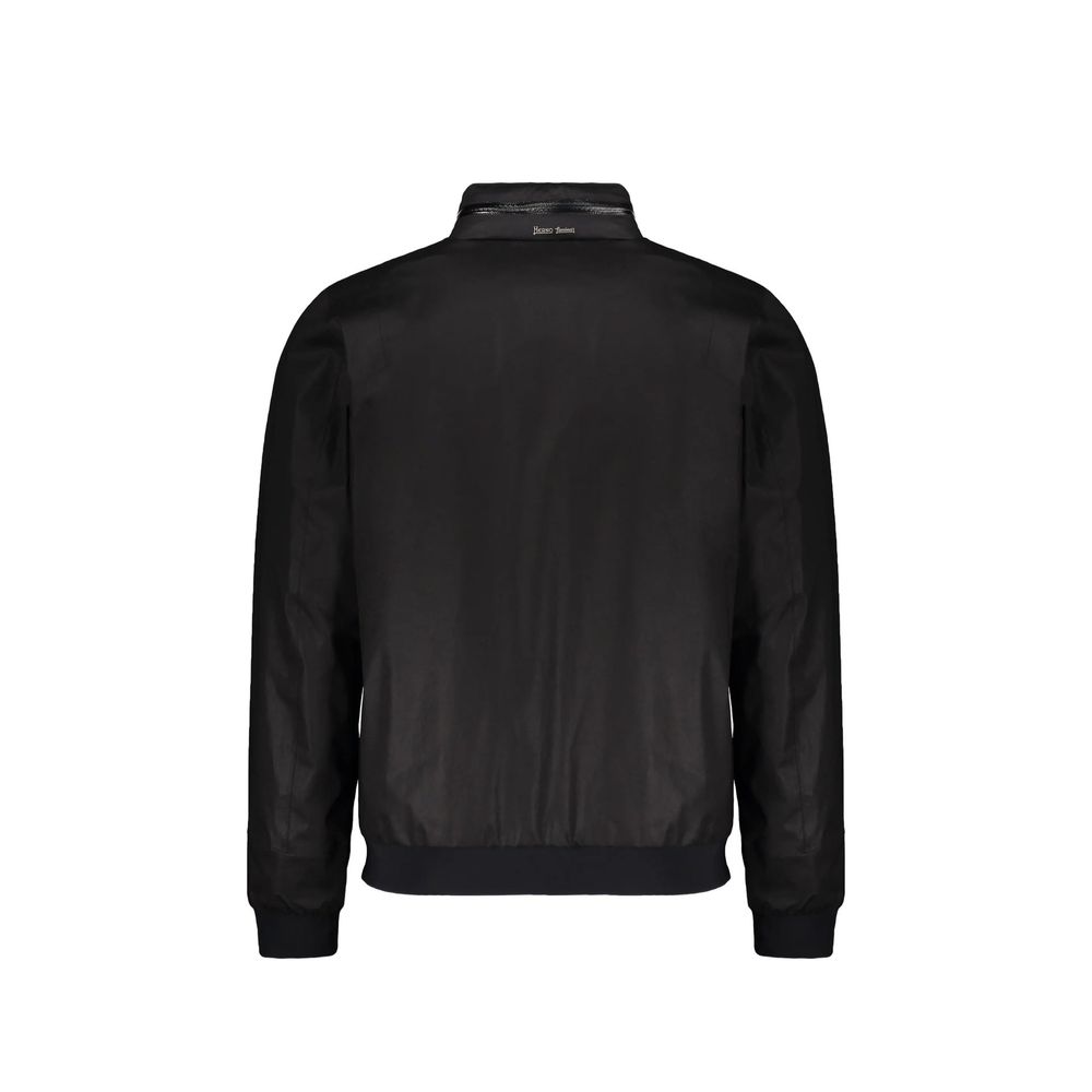 Herno Black Cotton Full-Length Men's Jacket