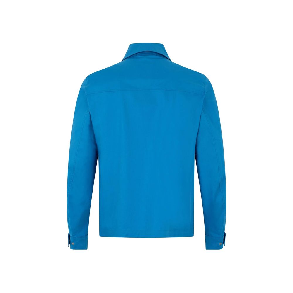Herno Blue Cotton Shell Men's Jacket