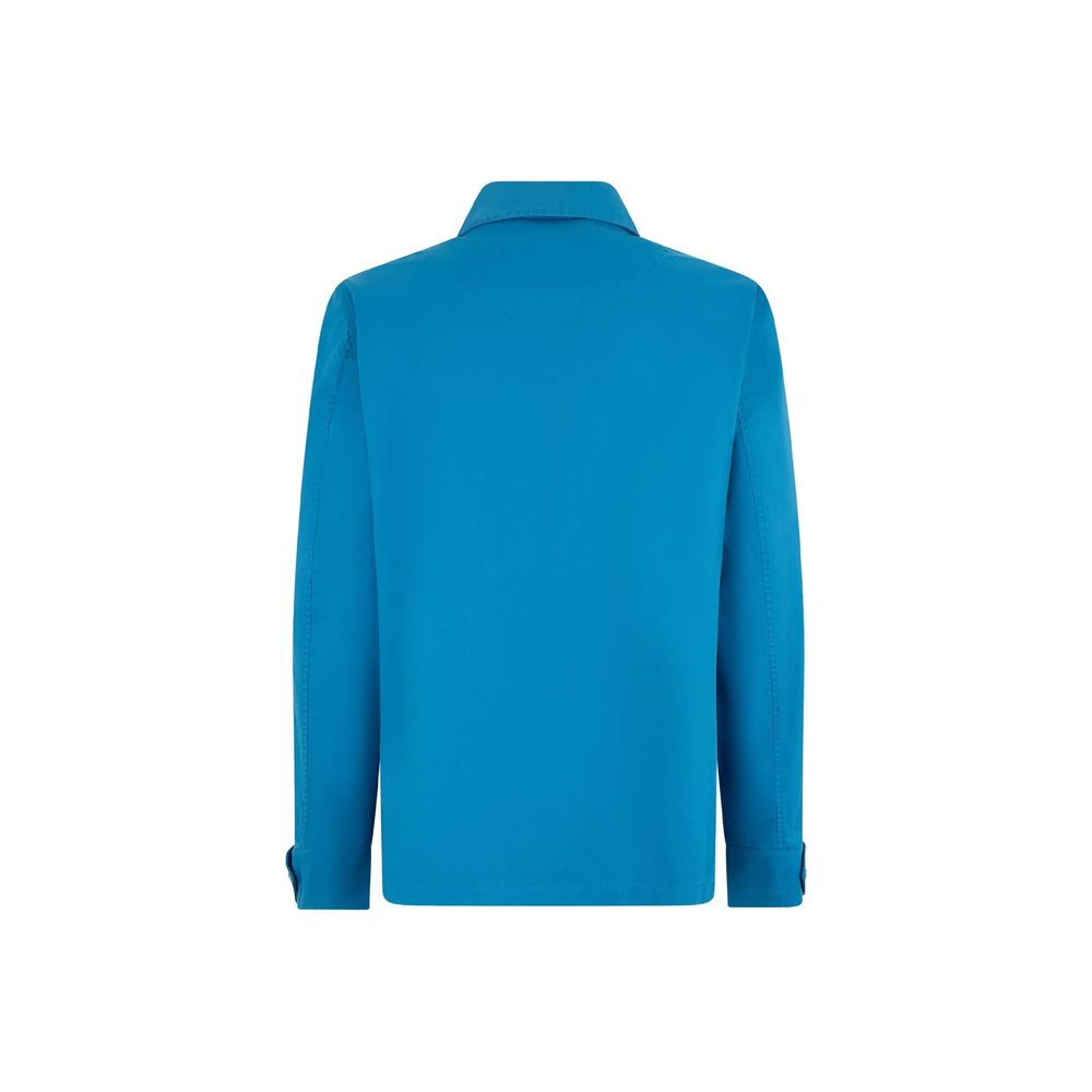 Herno Blue Cotton Shell Men's Jacket