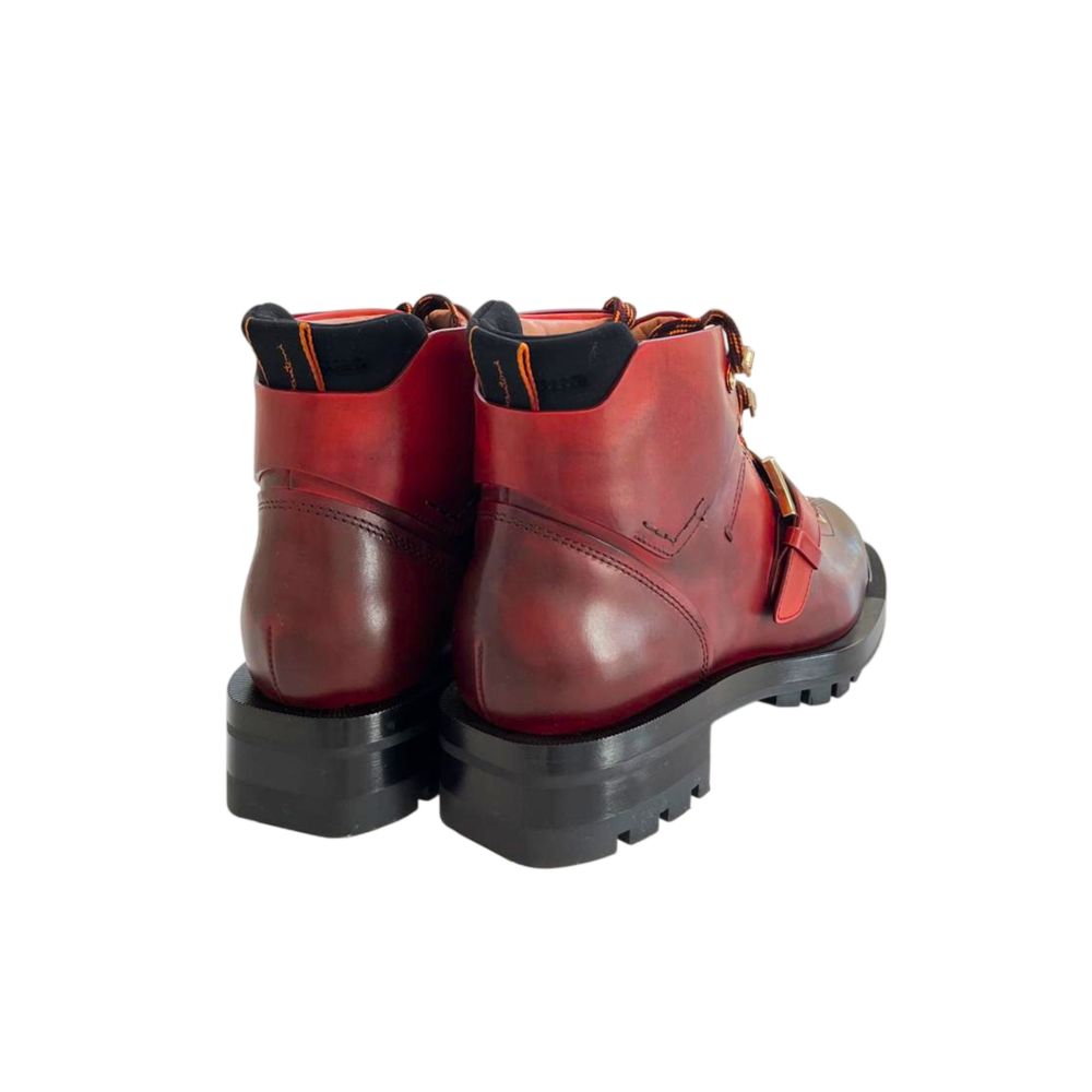 Santoni Red Leather Women Women's Boot