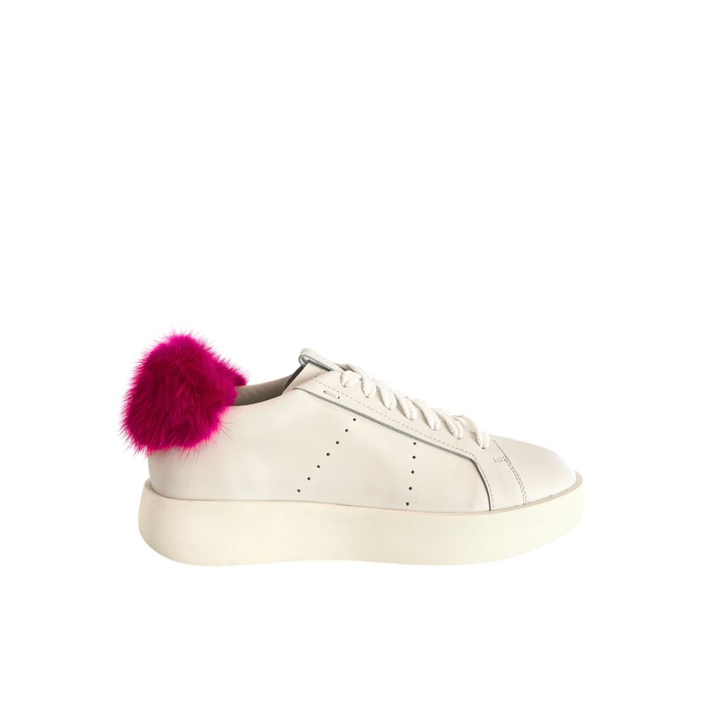 Santoni White Leather Women Women's Sneakers