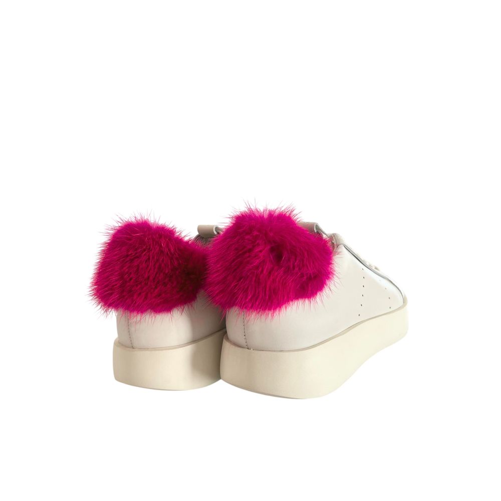 Santoni White Leather Women Women's Sneakers