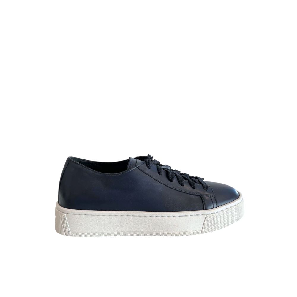 Santoni Blue Leather Women Women's Sneaker