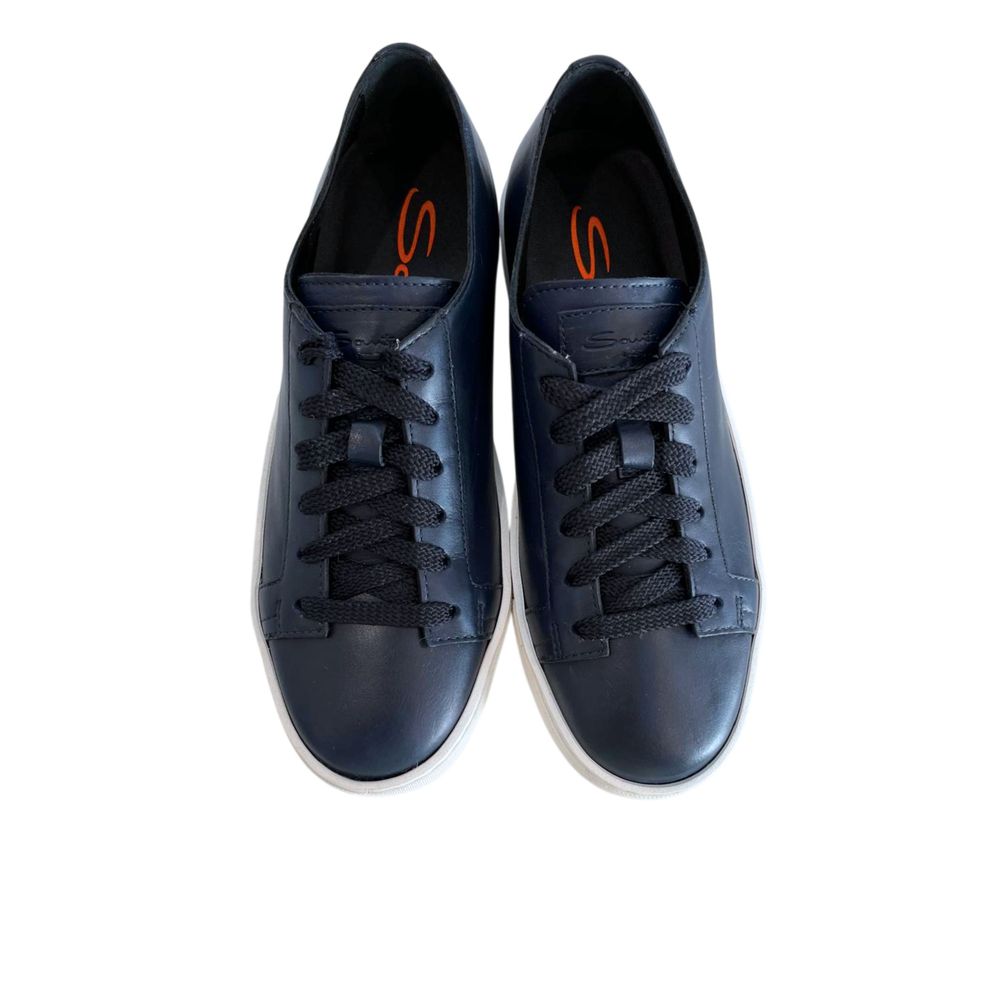 Santoni Blue Leather Women Women's Sneaker