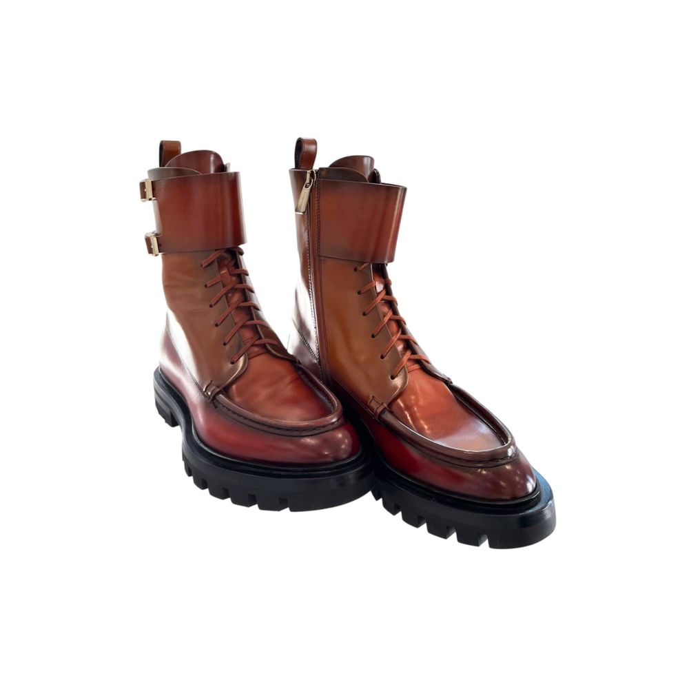 Santoni Red Leather Women Women's Boots