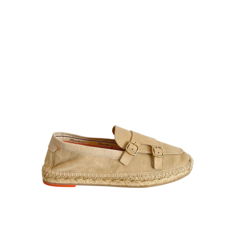 Santoni Beige Leather Women Women's Sandal