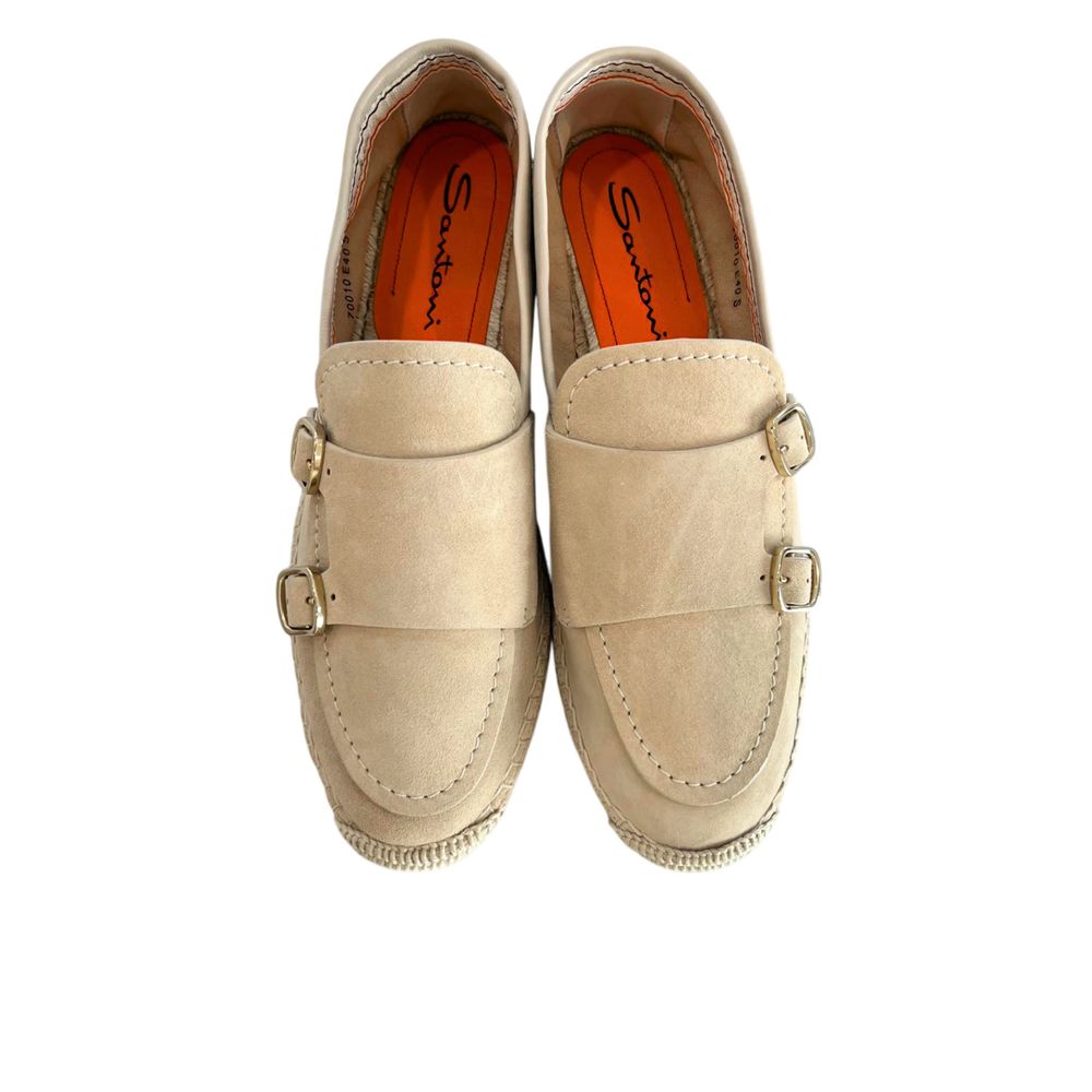 Santoni Beige Leather Women Women's Sandal