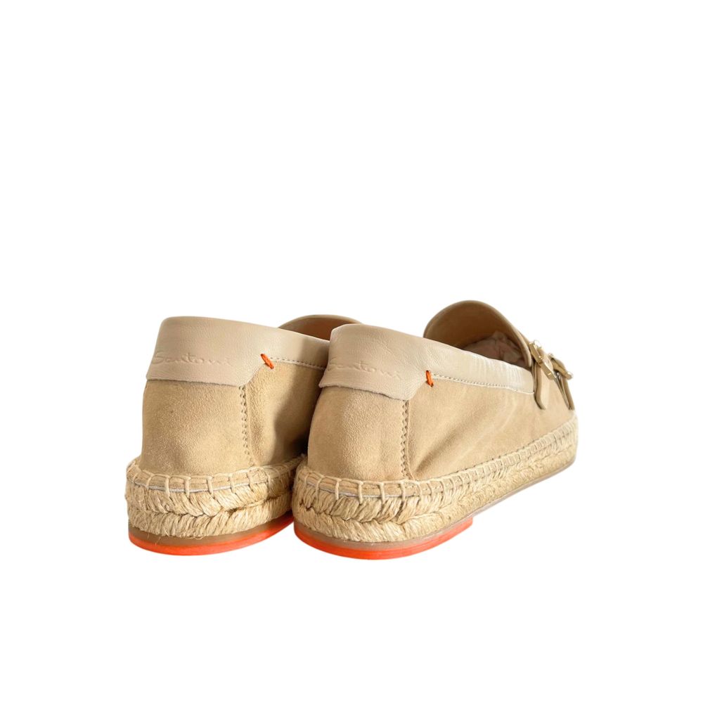 Santoni Beige Leather Women Women's Sandal