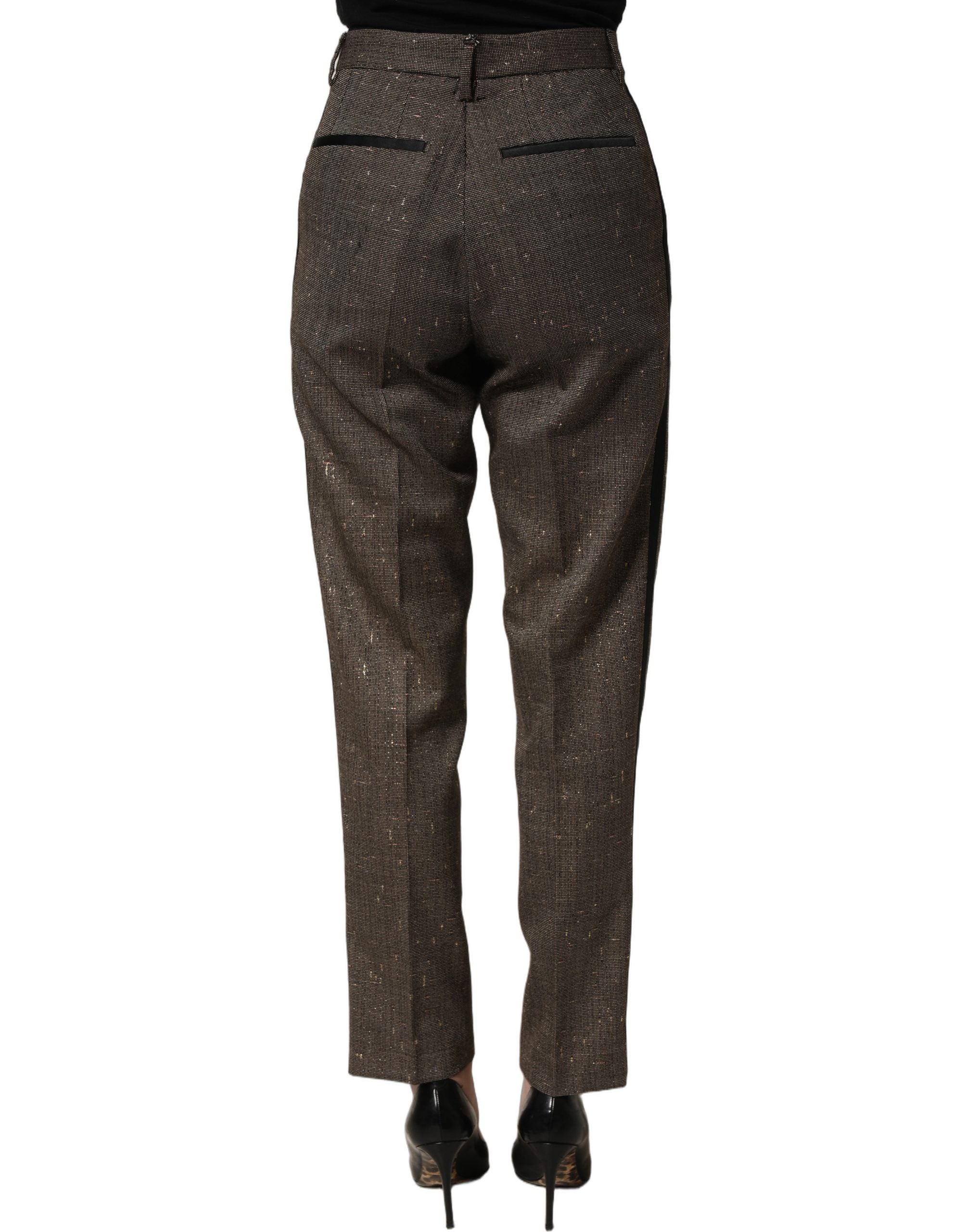 Dolce & Gabbana Dark Brown HighWaist Tapered Trouser Women's Pants (Pre-Owned)