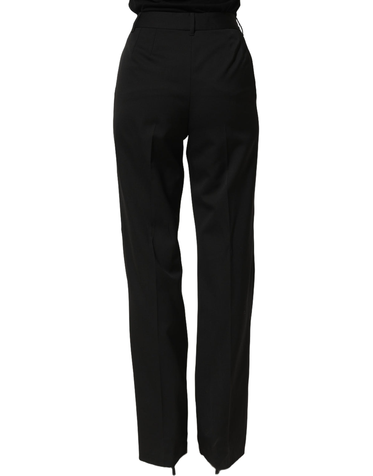 Dolce & Gabbana Black High Waist Straight Dress Trouser Women's Pants