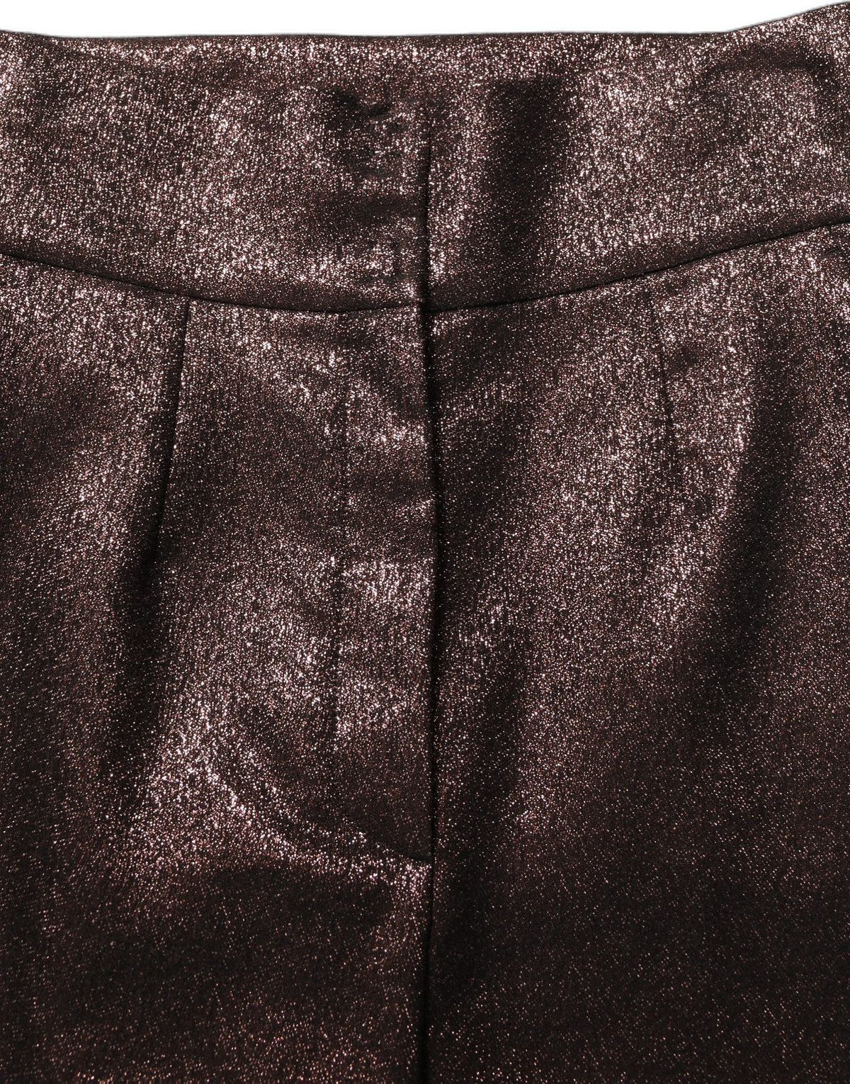 Dolce & Gabbana Metallic Brown High Waist Tapered Leg Women's Pants
