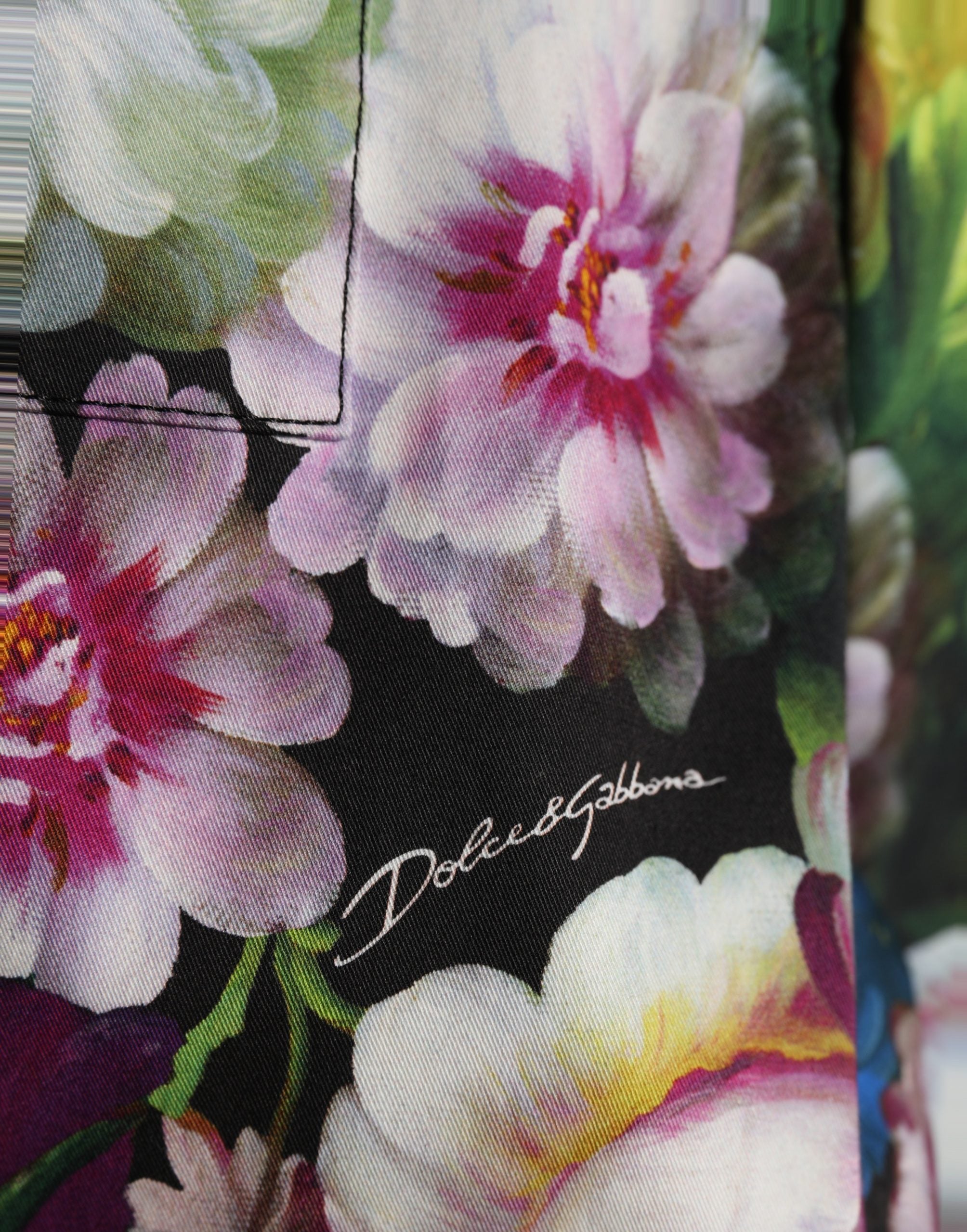 Dolce & Gabbana Multicolor Floral High Waist Wide Leg Women's Pants
