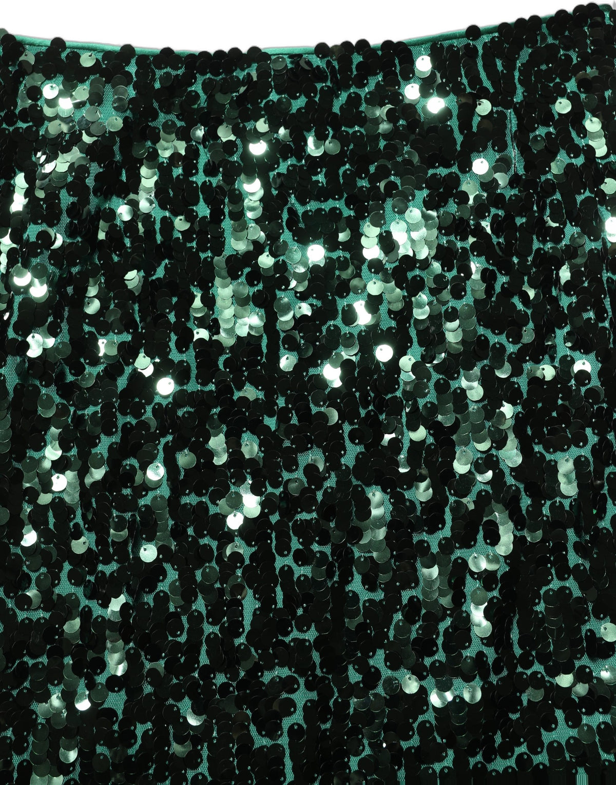 Dolce & Gabbana Green Sequin High Waist Pencil Cut Midi Women's Skirt