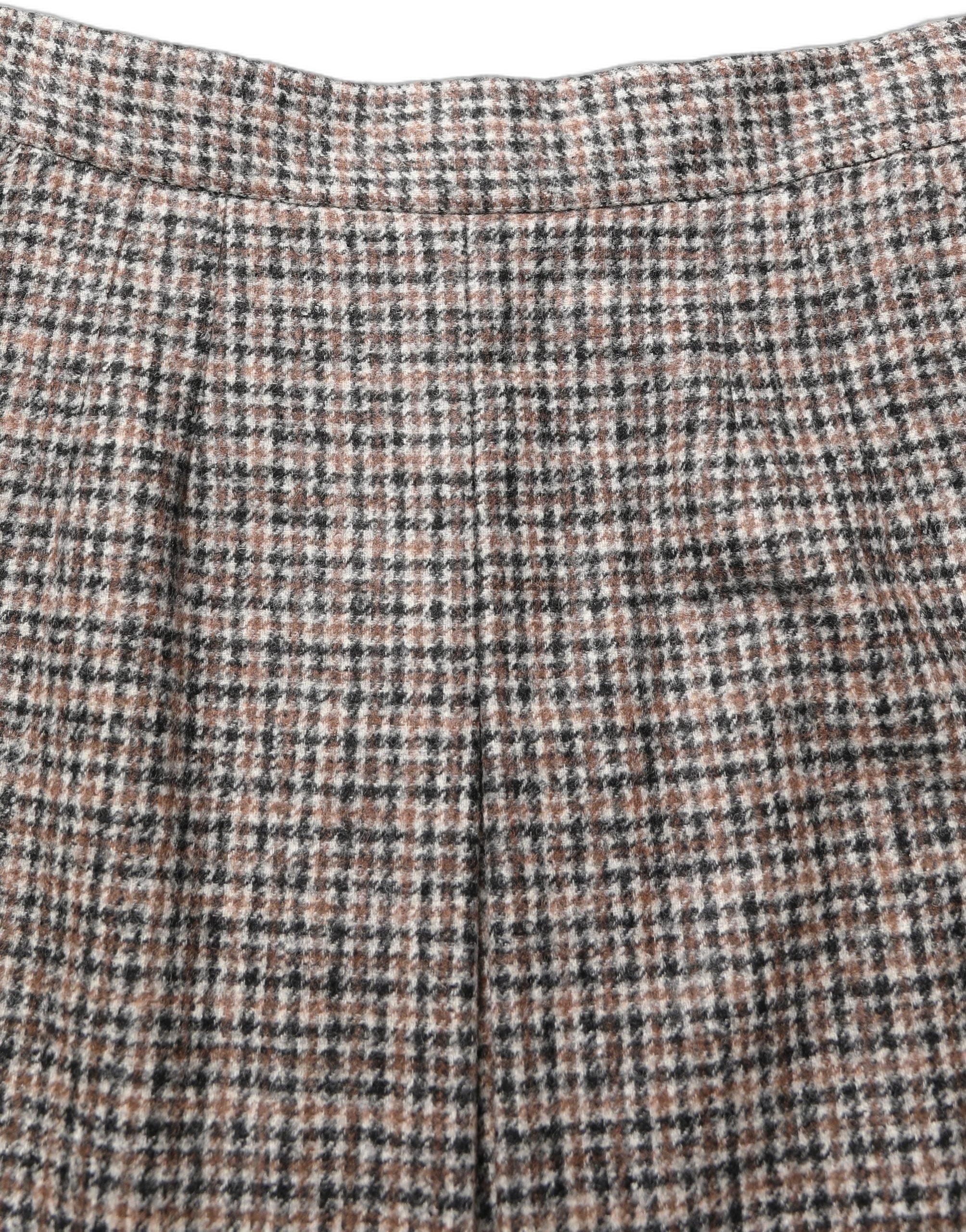 Dolce & Gabbana Brown Tweed High Waist A-line Mini Women's Skirt