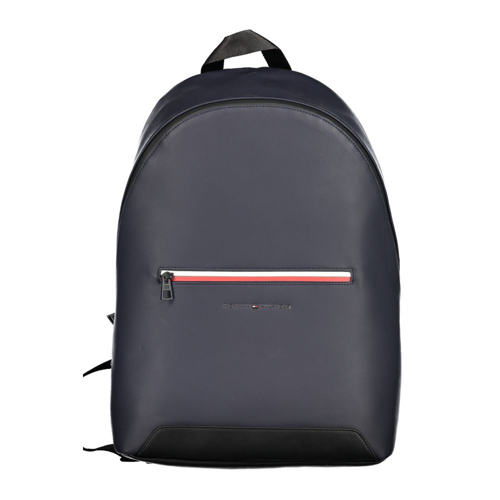 Tommy Hilfiger Blue Polyurethane Men's Backpack with Adjustable Men's Straps