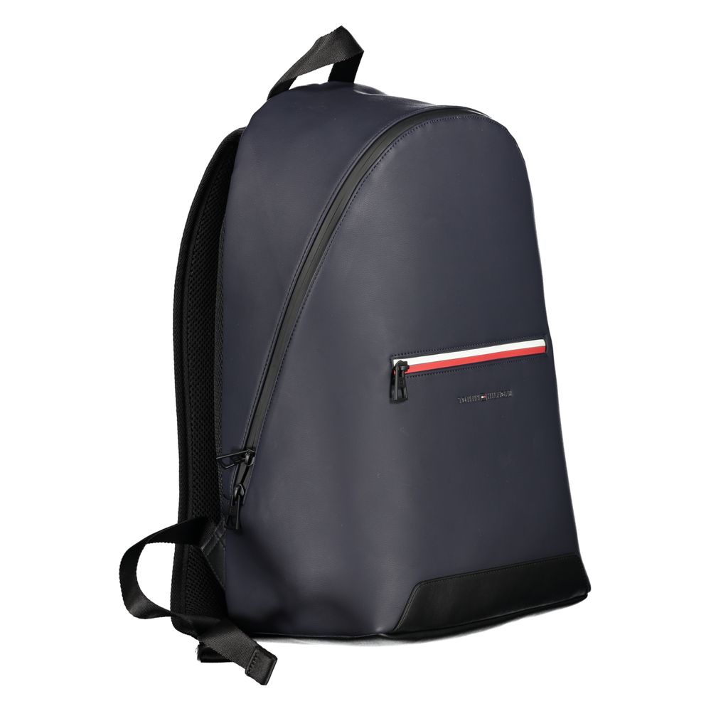 Tommy Hilfiger Blue Polyurethane Men's Backpack with Adjustable Men's Straps