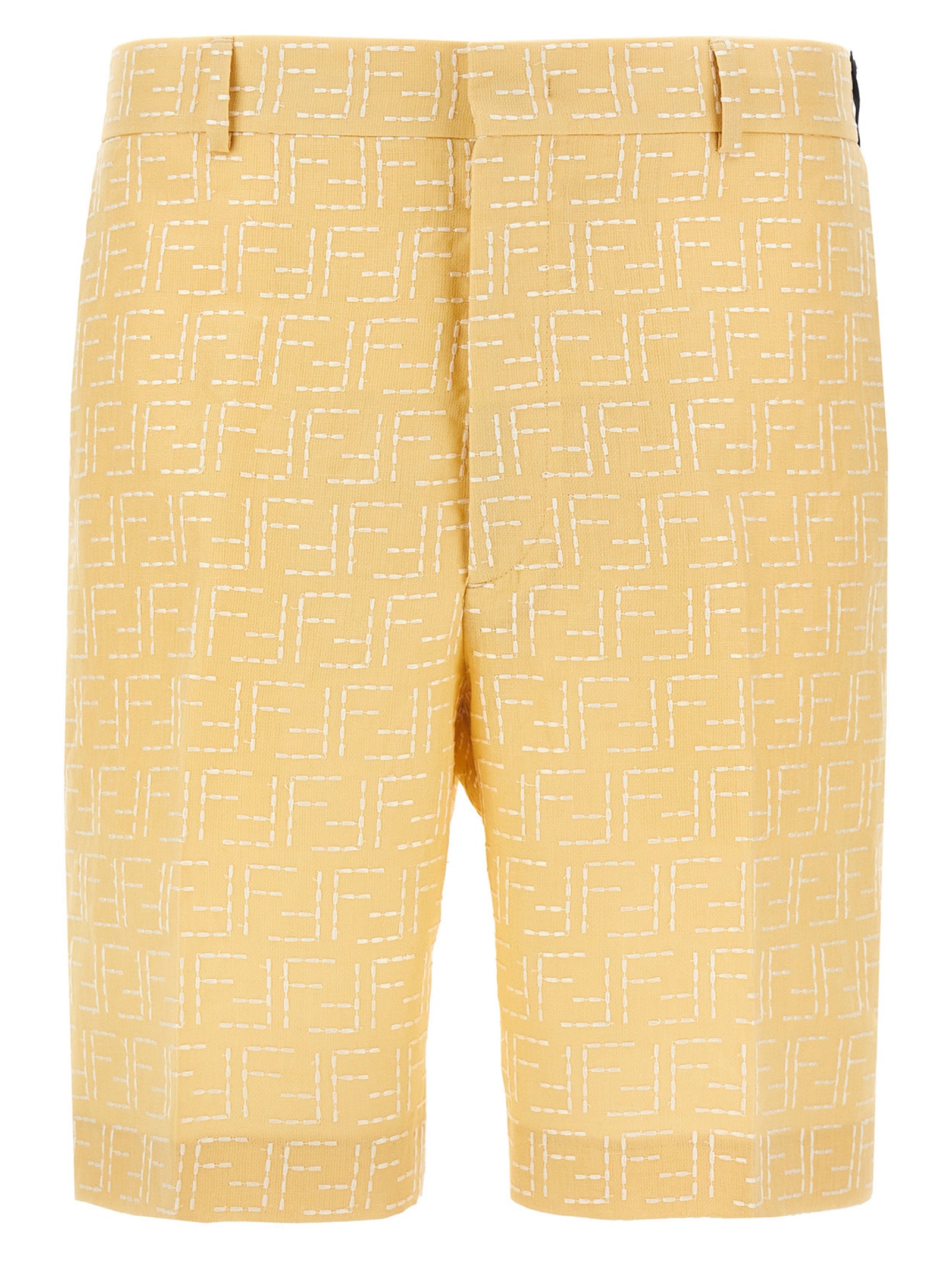 Fendi Bicolor Linen Bermuda Men's Shorts