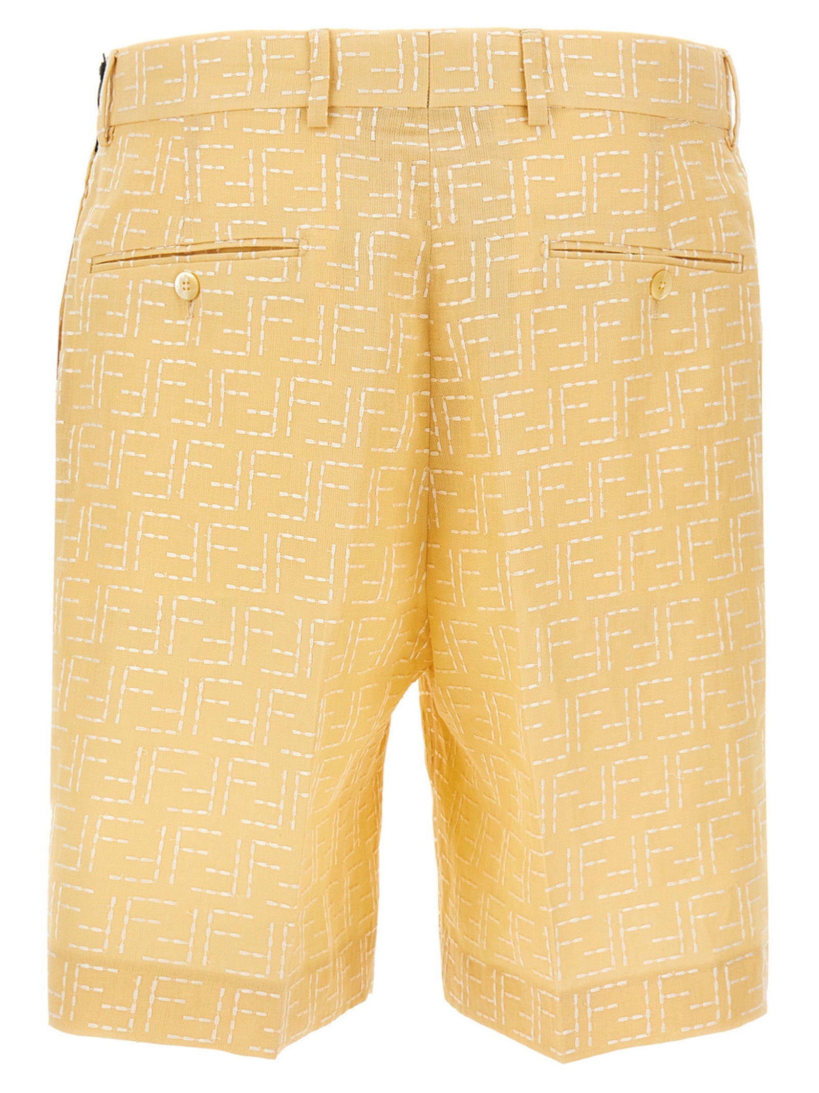 Fendi Bicolor Linen Bermuda Men's Shorts
