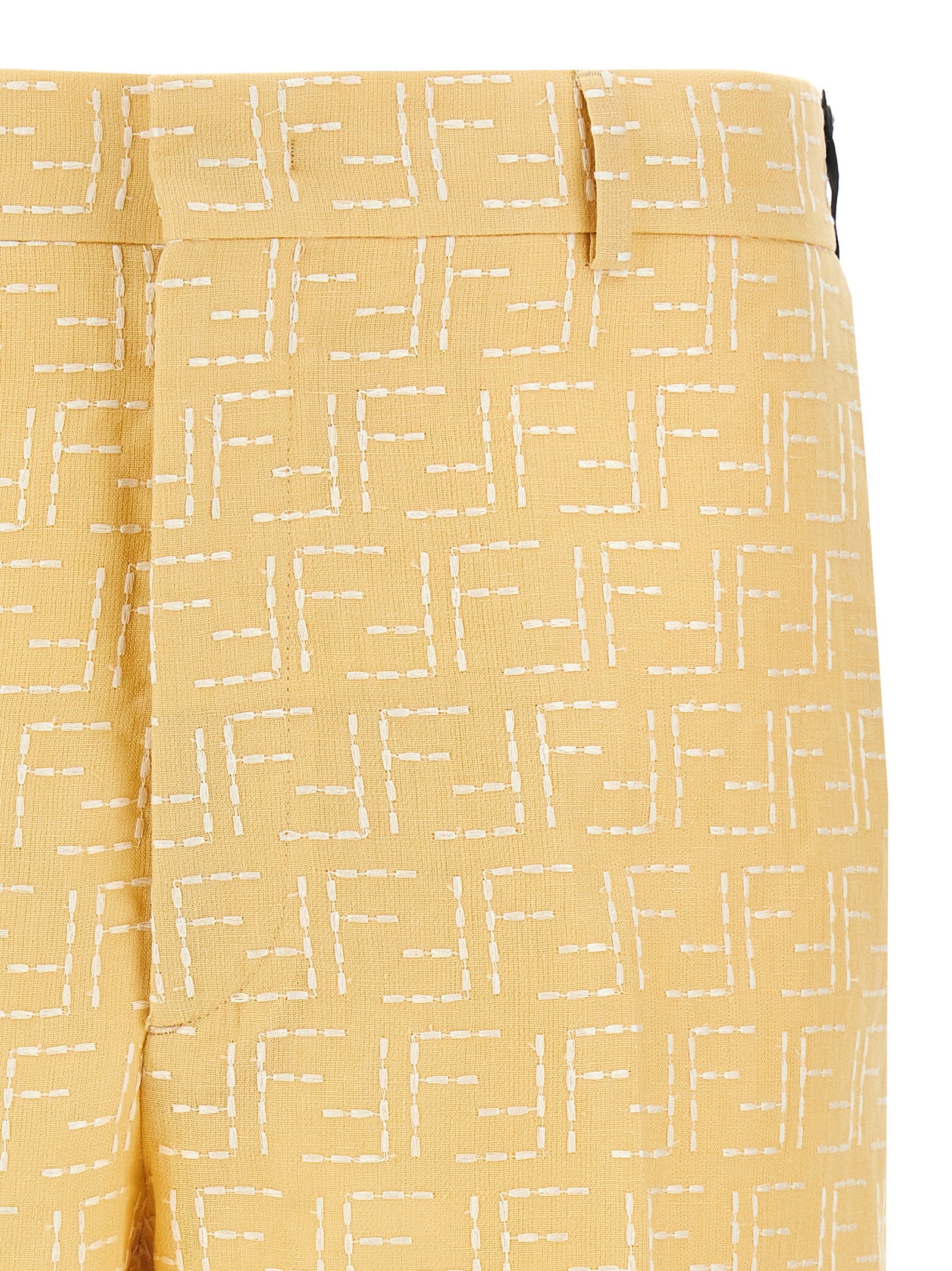 Fendi Bicolor Linen Bermuda Men's Shorts