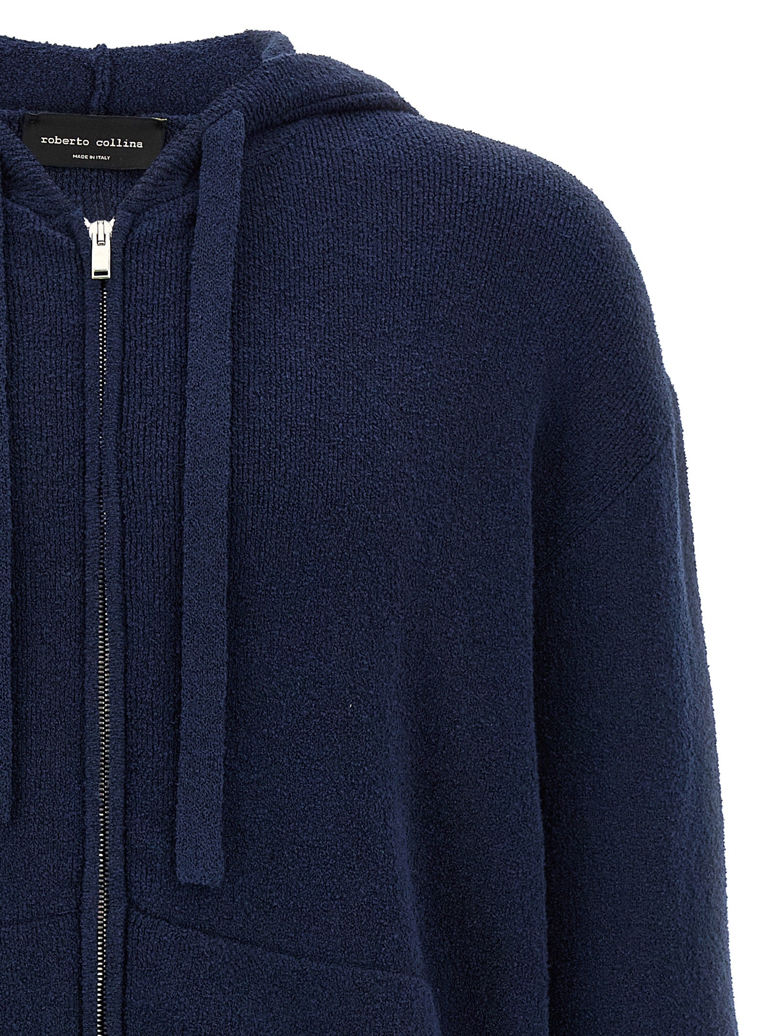 Roberto Collina Blue Cotton Men's Sweatshirt