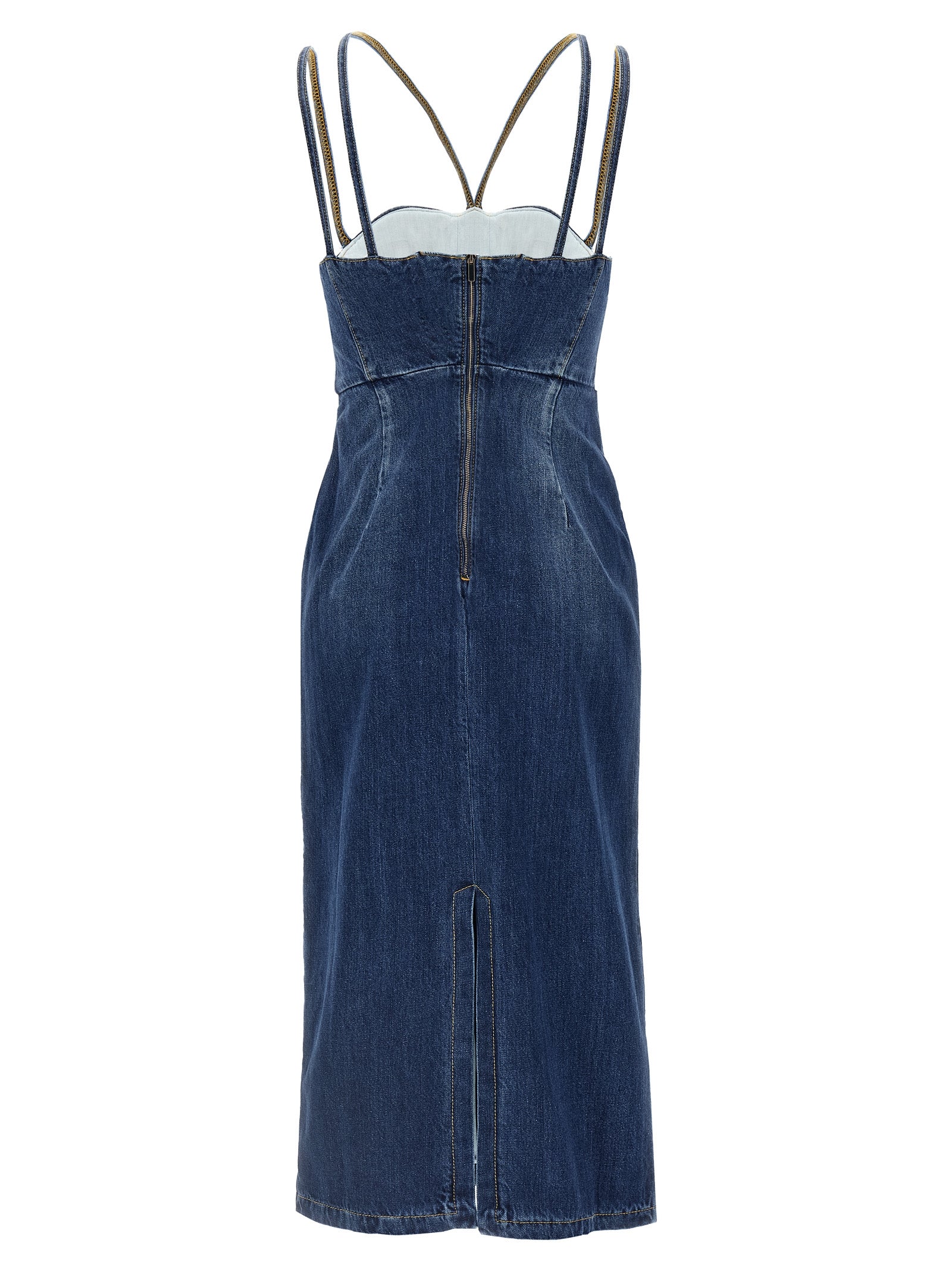 Nensi Dojaka Blue Cotton Midi Women's Dress