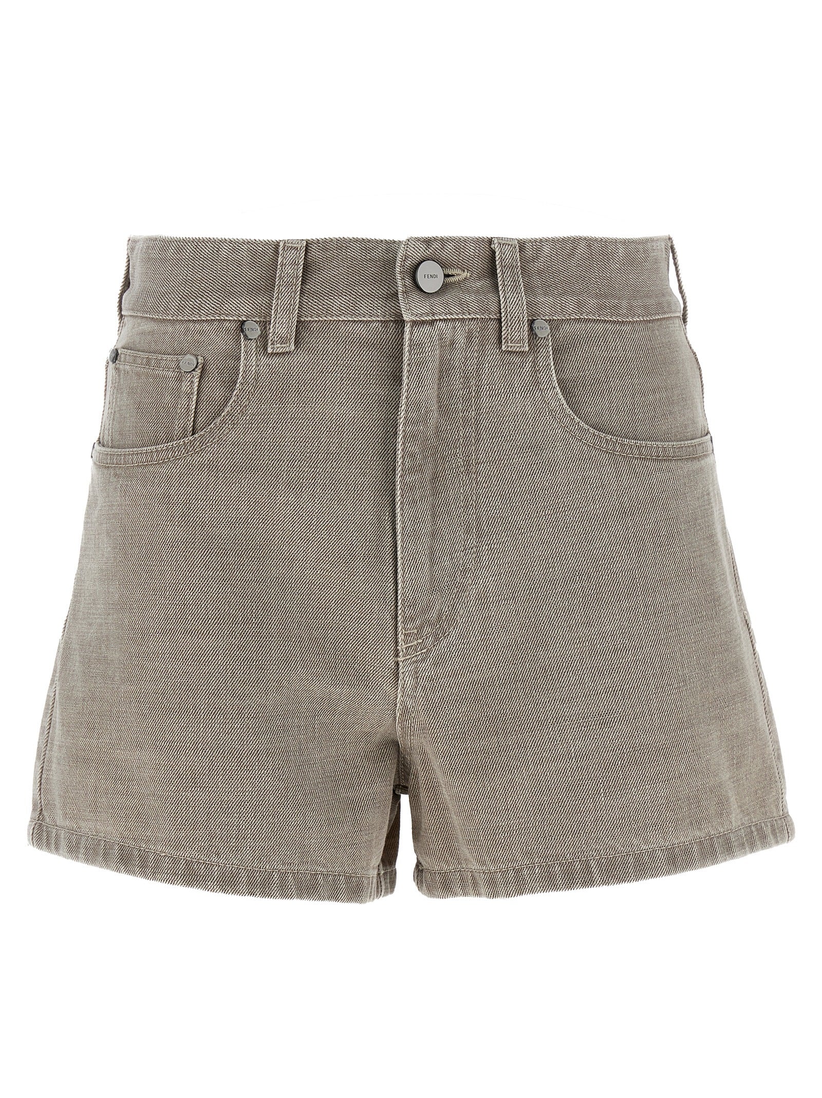Fendi Beige Cotton Bermuda Women's Shorts