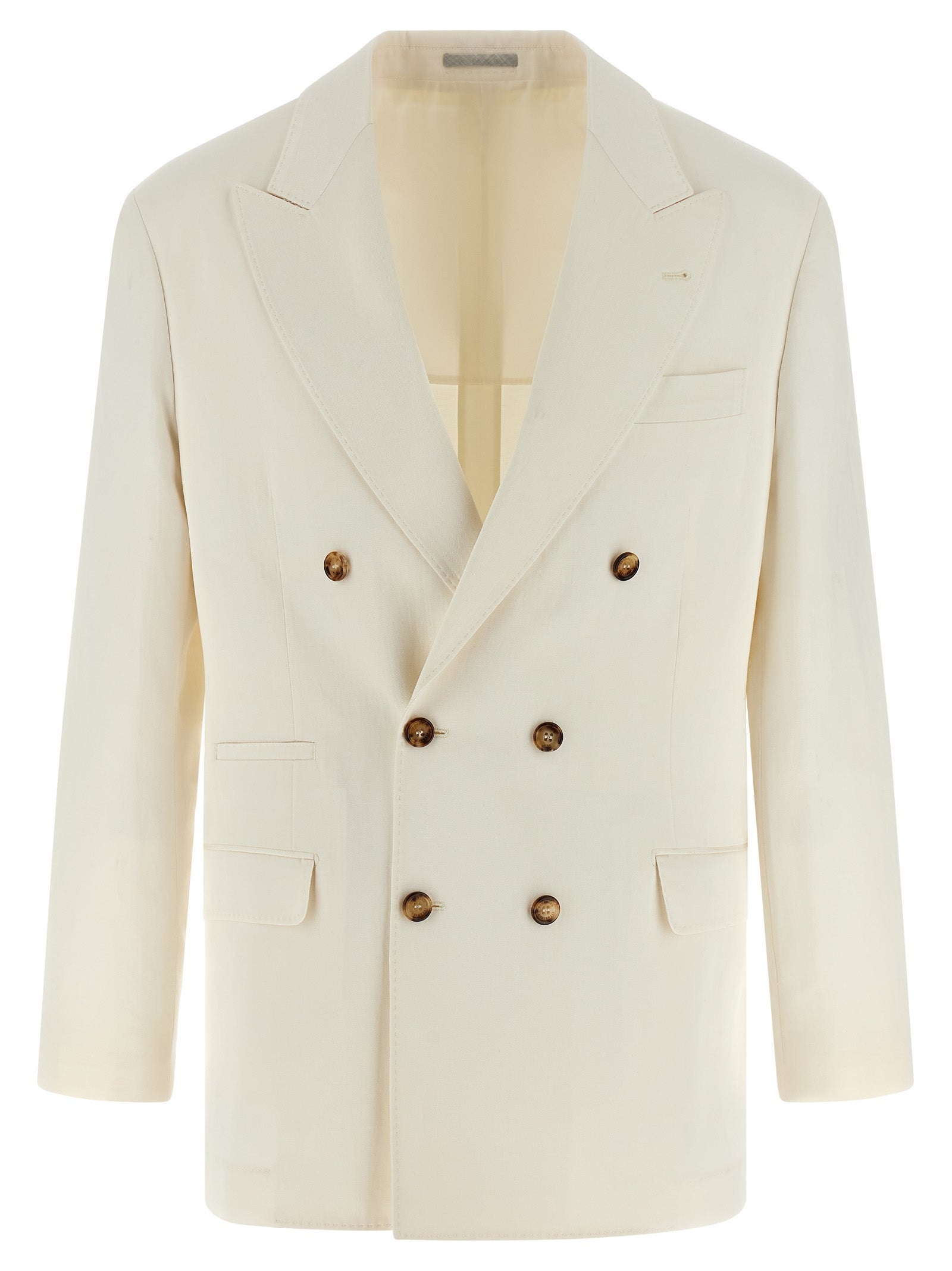 Brunello Cucinelli White Silk Men's Blazer