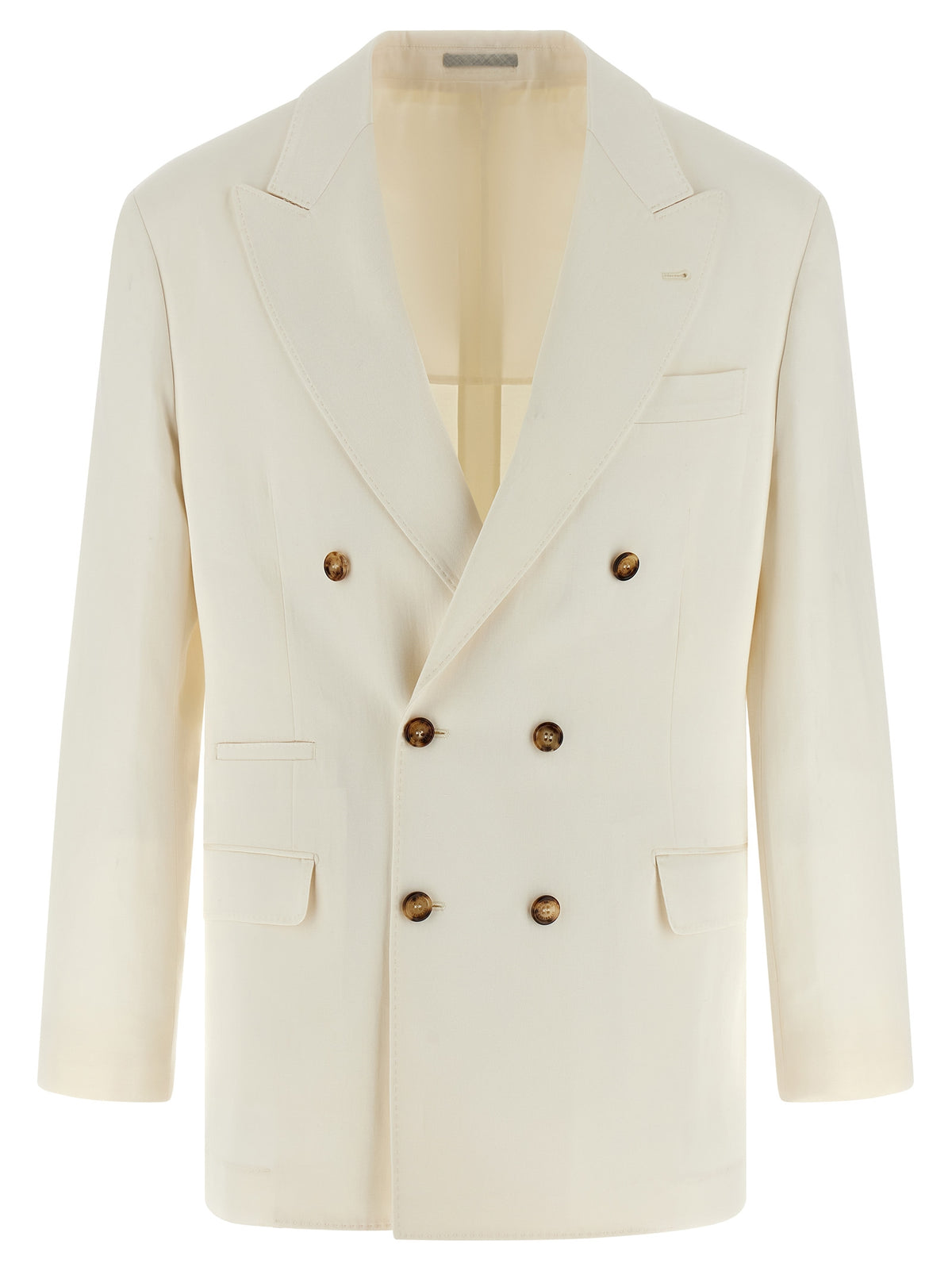 Brunello Cucinelli White Silk Men's Blazer