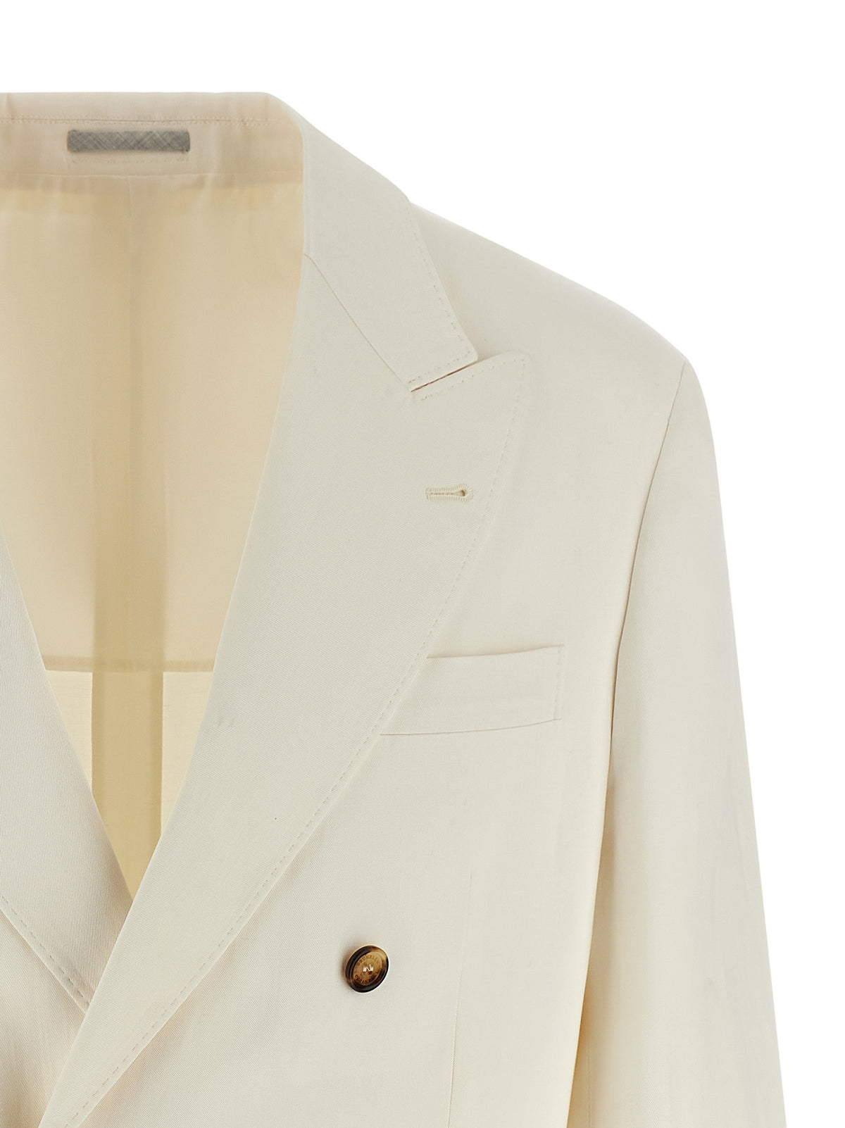Brunello Cucinelli White Silk Men's Blazer