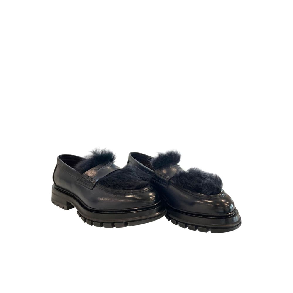 Santoni Blue Leather Men Men's Loafer