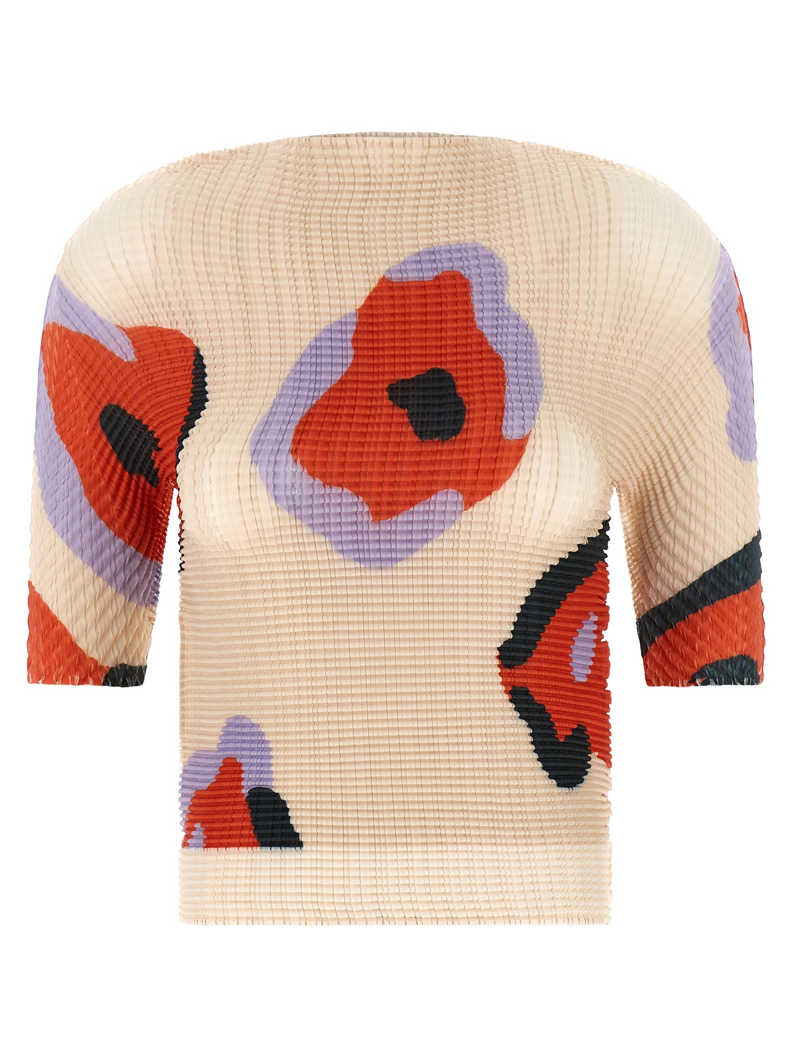 Issey Miyake Beige Polyester Pattern Women's Shirt