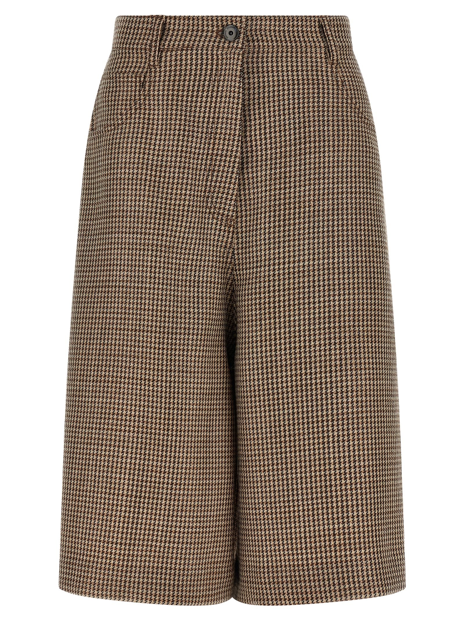 Brunello Cucinelli Brown Virgin Wool Bermuda Women's Shorts