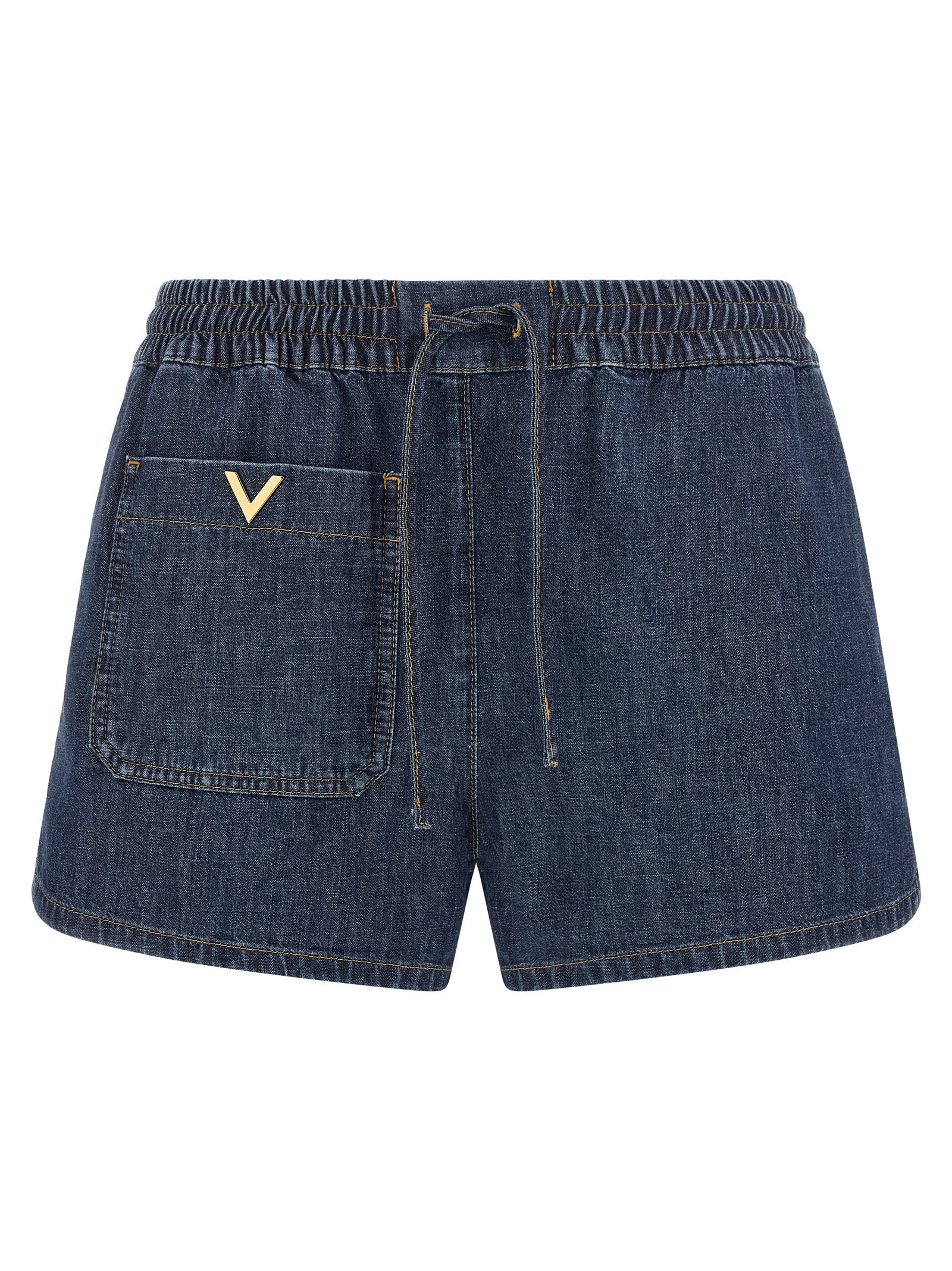 Valentino Garavani Blue Cotton Bermuda Women's Shorts