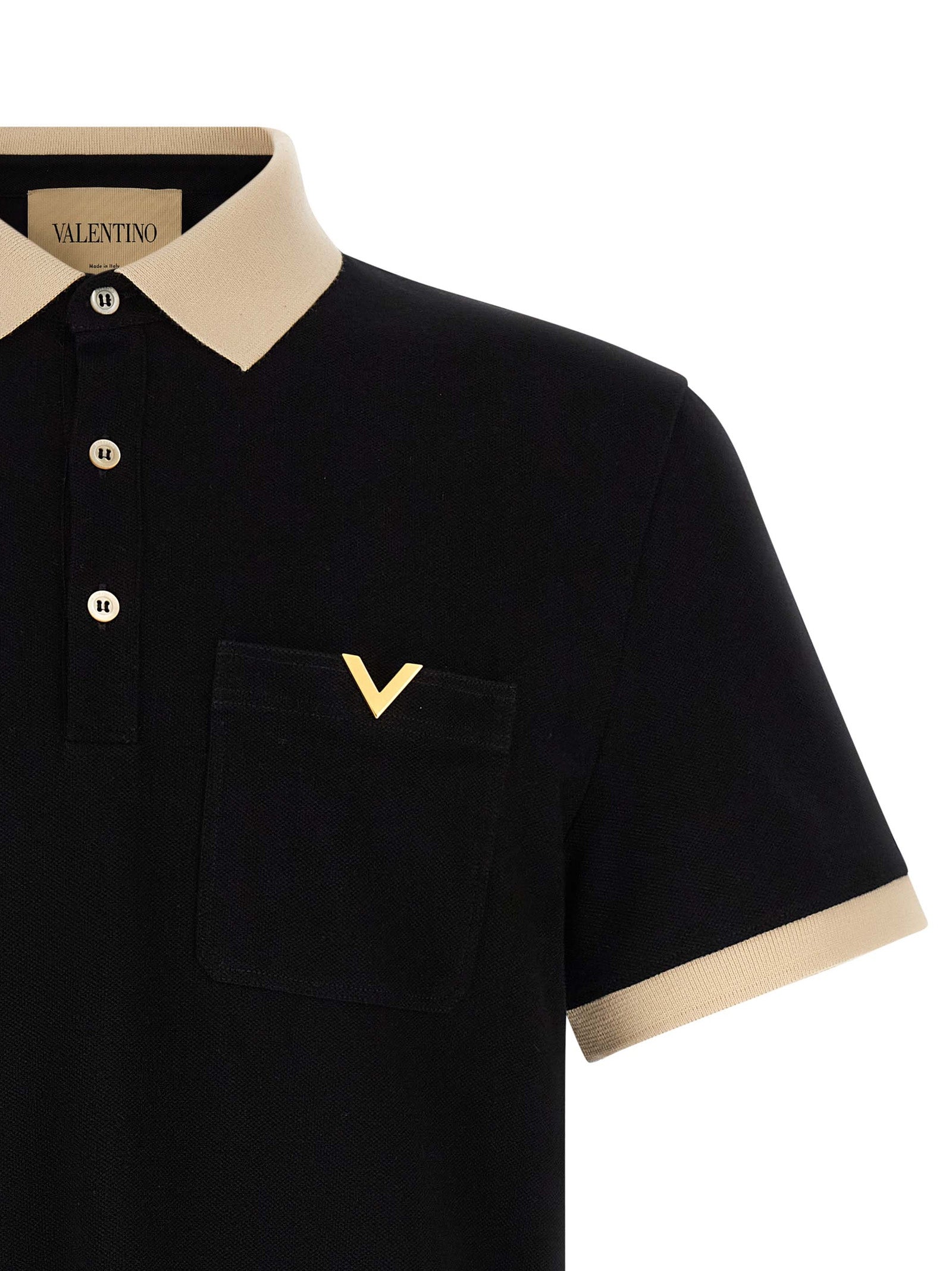 Valentino Garavani Bicolor Cotton Polo Men's Shirt