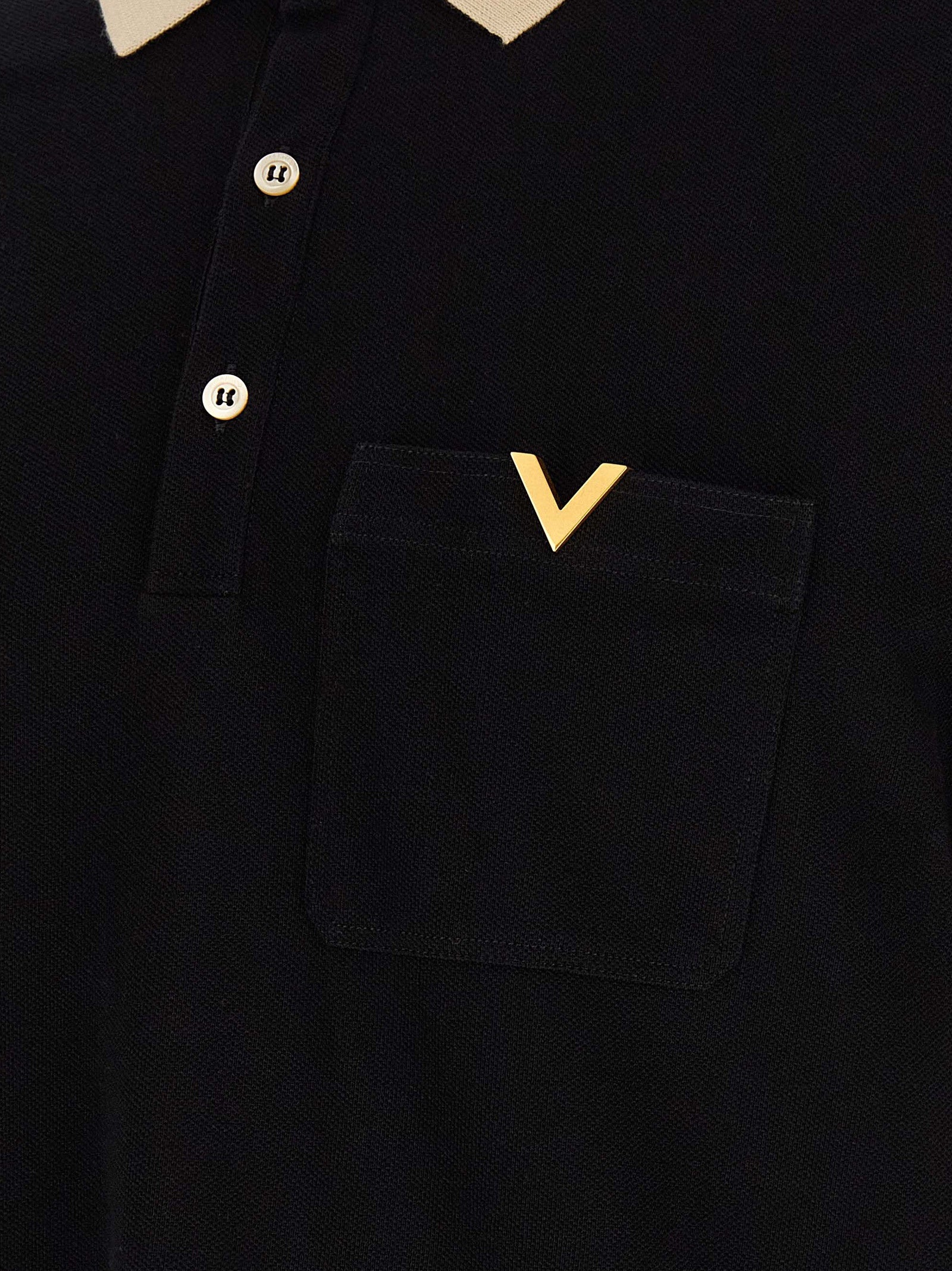 Valentino Garavani Bicolor Cotton Polo Men's Shirt