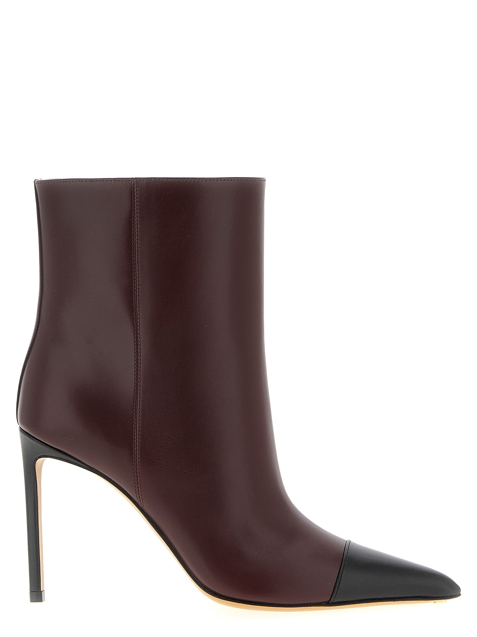 Francesco Russo Bordeaux Goatskin Ankle Women's Boots