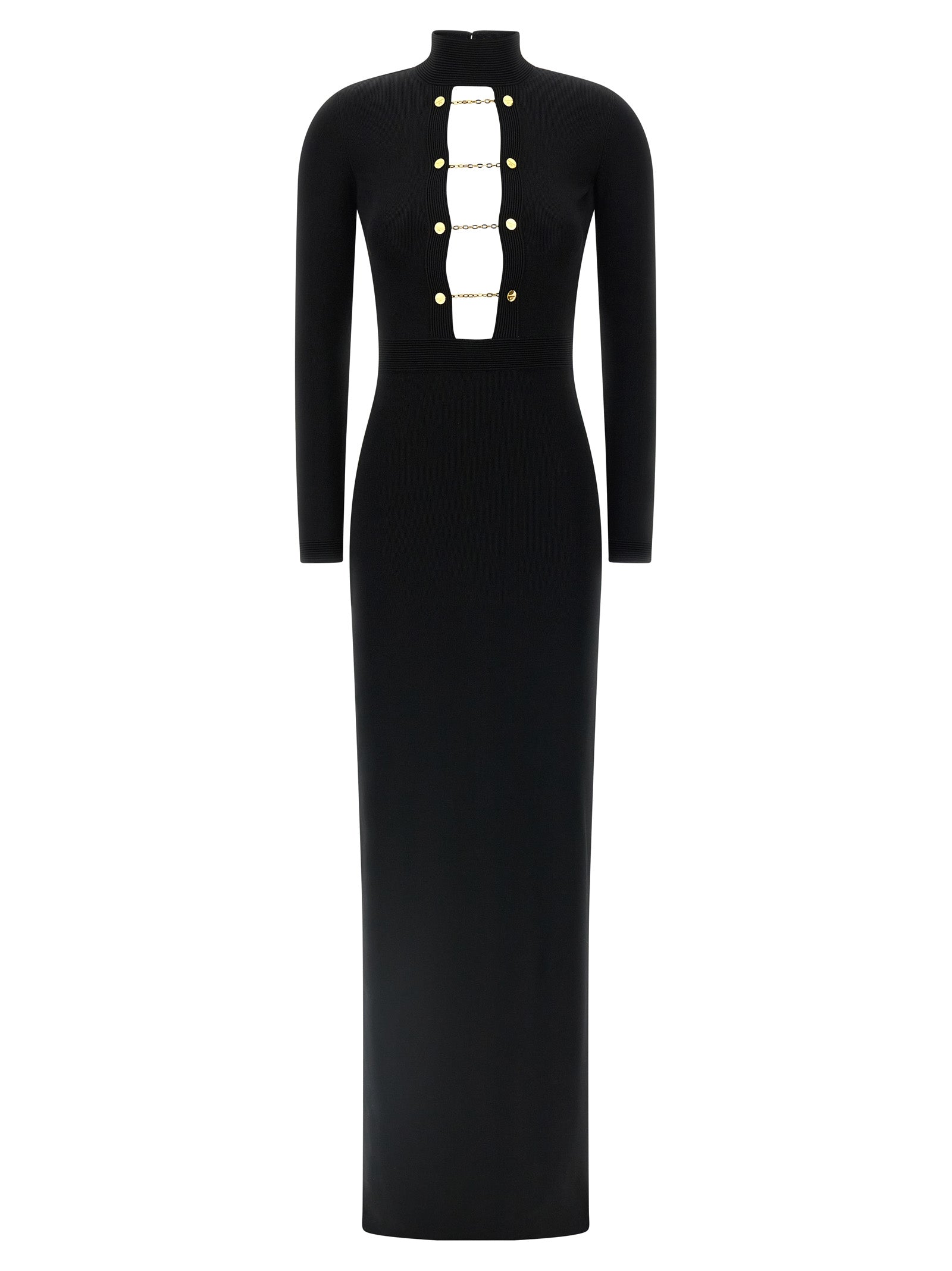 Elisabetta Franchi Black Viscose Long Women's Dress